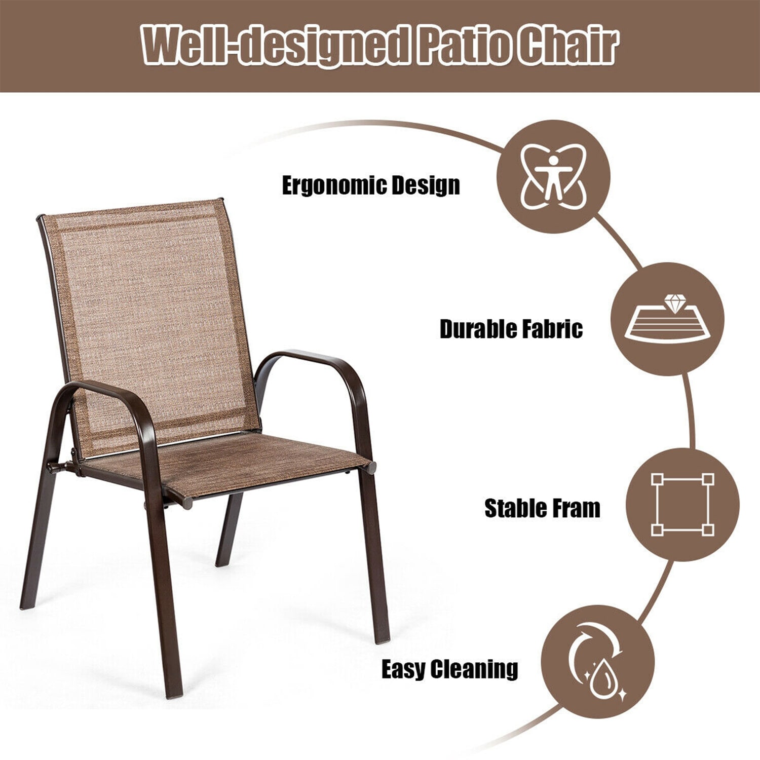 WELLFOR OUG63630BN Patio-Chairs - View #9