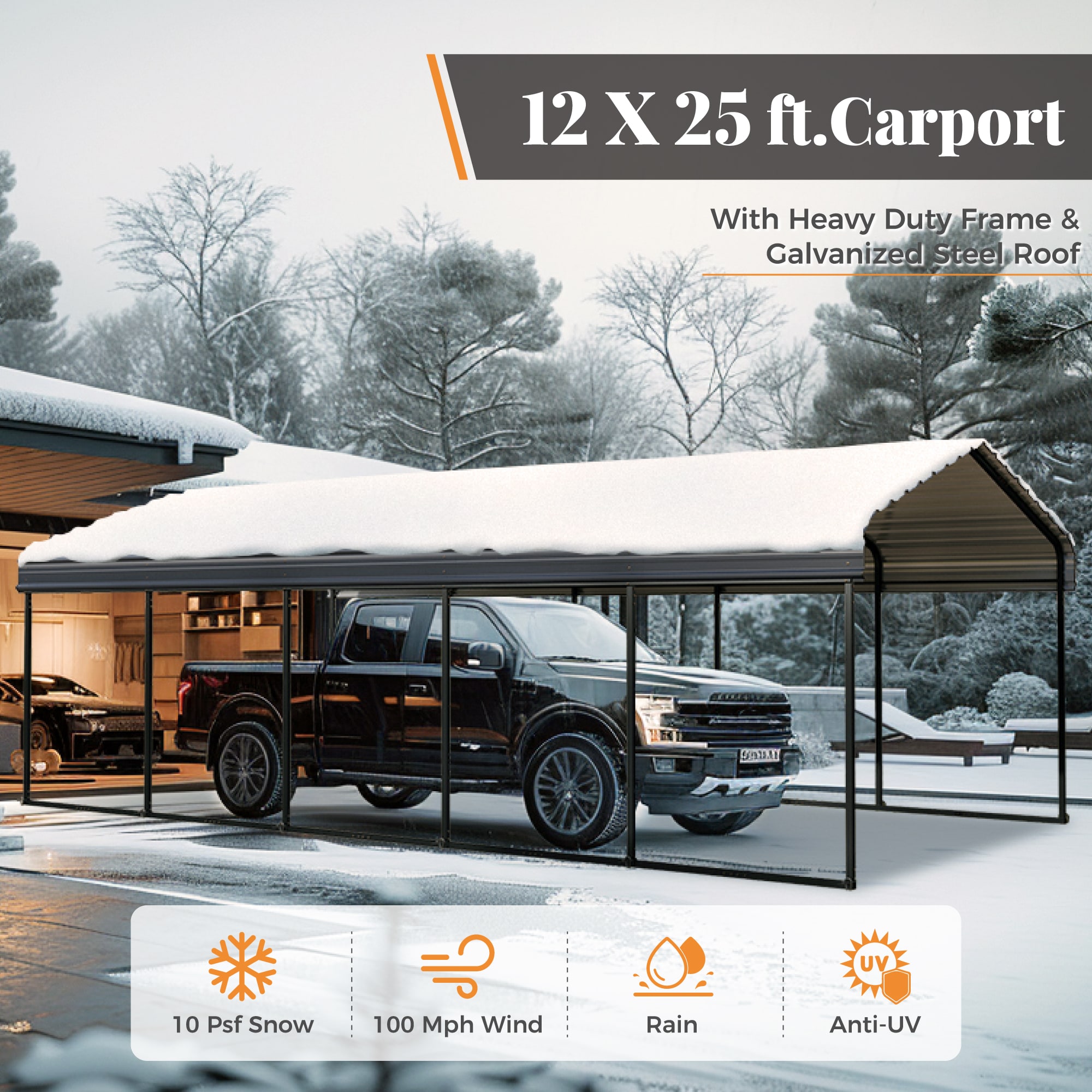 Sunshine Valley GA221-1225 Carport-Covers - View #2