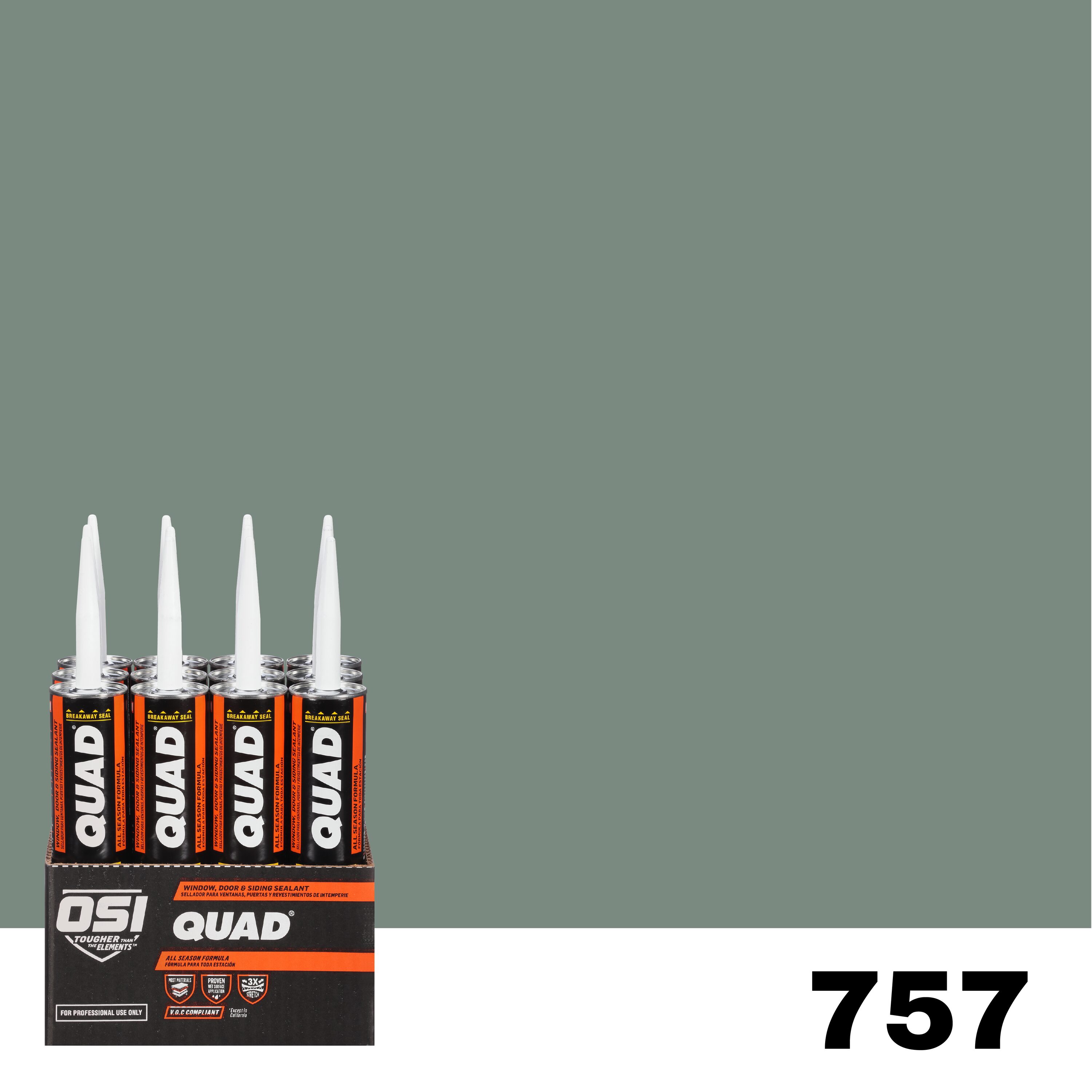 OSI 1637272 Quad 12 -Pack 10-oz Window door Green 757 Paintable Solvent Caulk