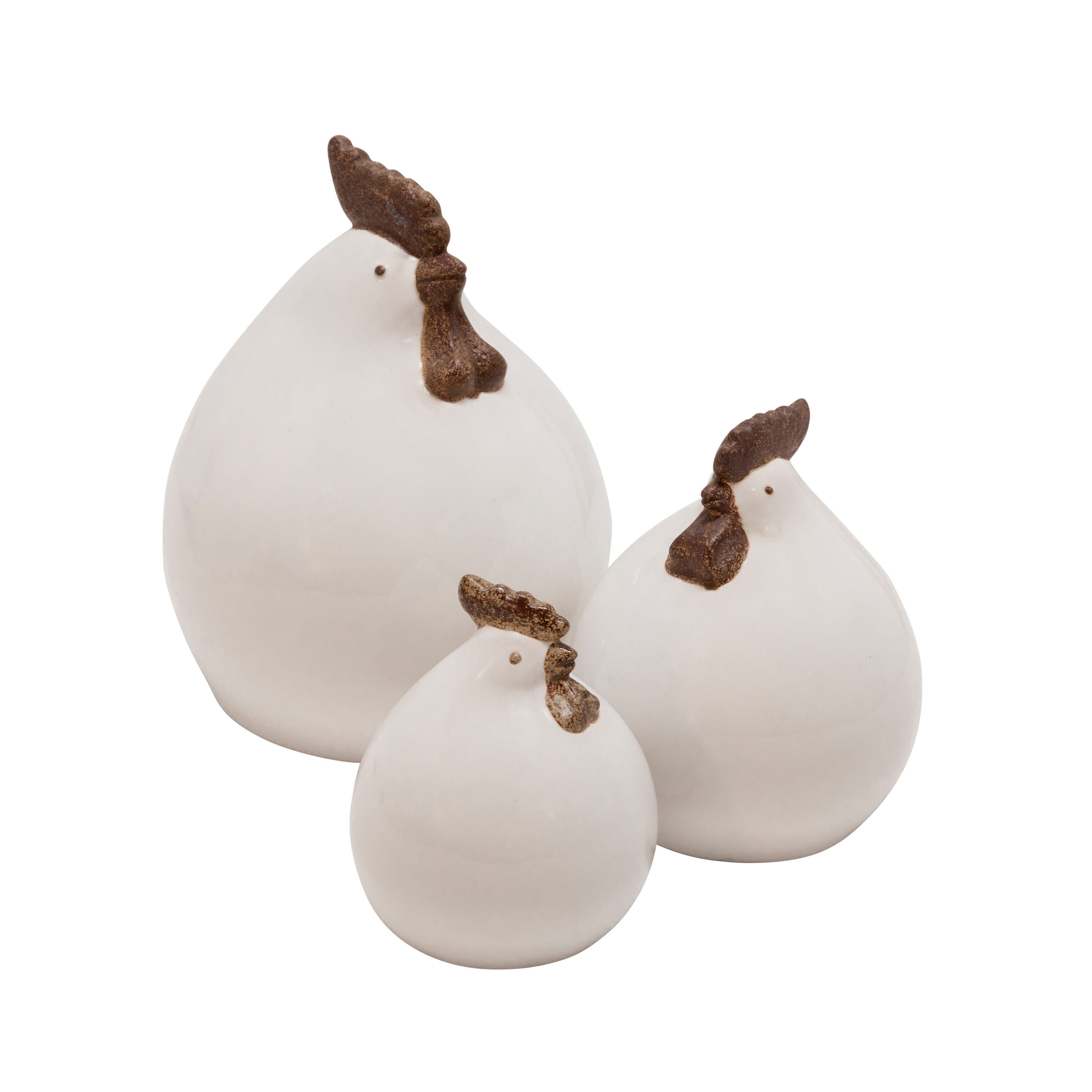 Sagebrook Home 14006-02 White Ceramic Modern Figurine