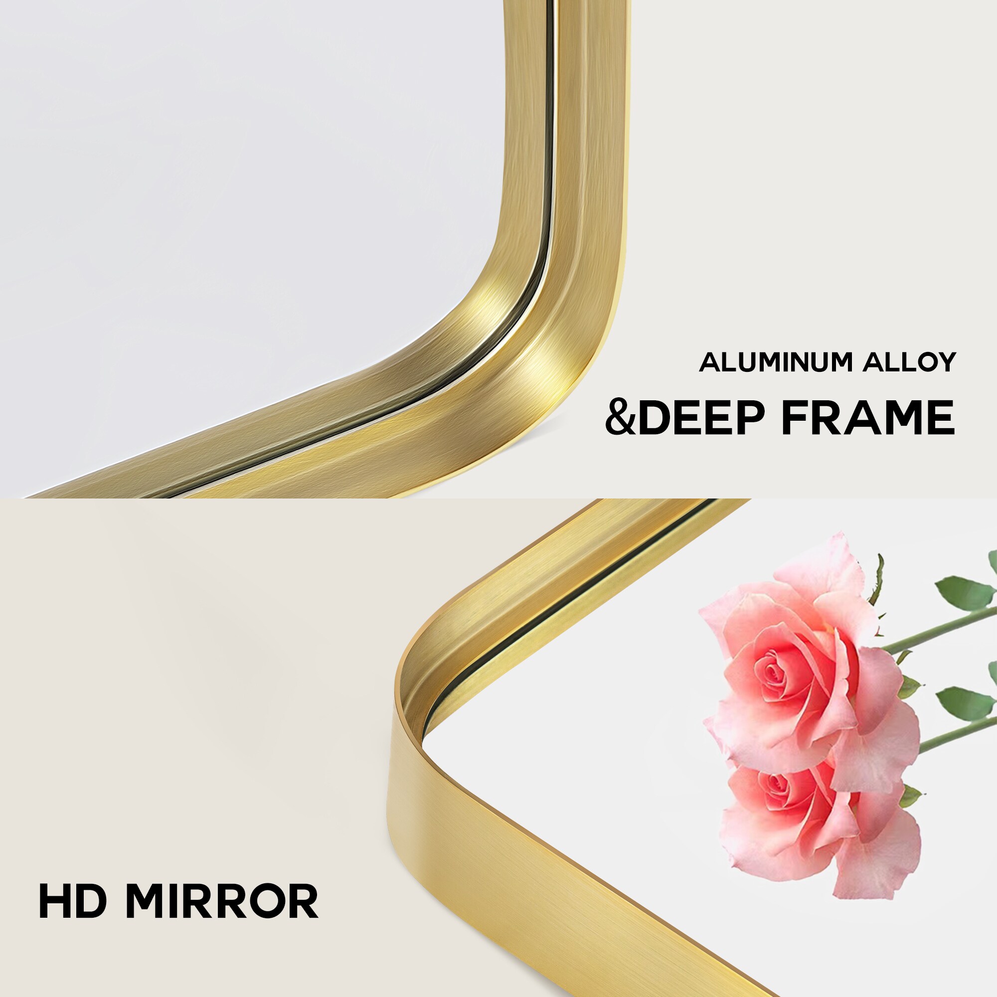 NeuType 26-in W x 34-in H Gold Rectangular Framed Bathroom Vanity 