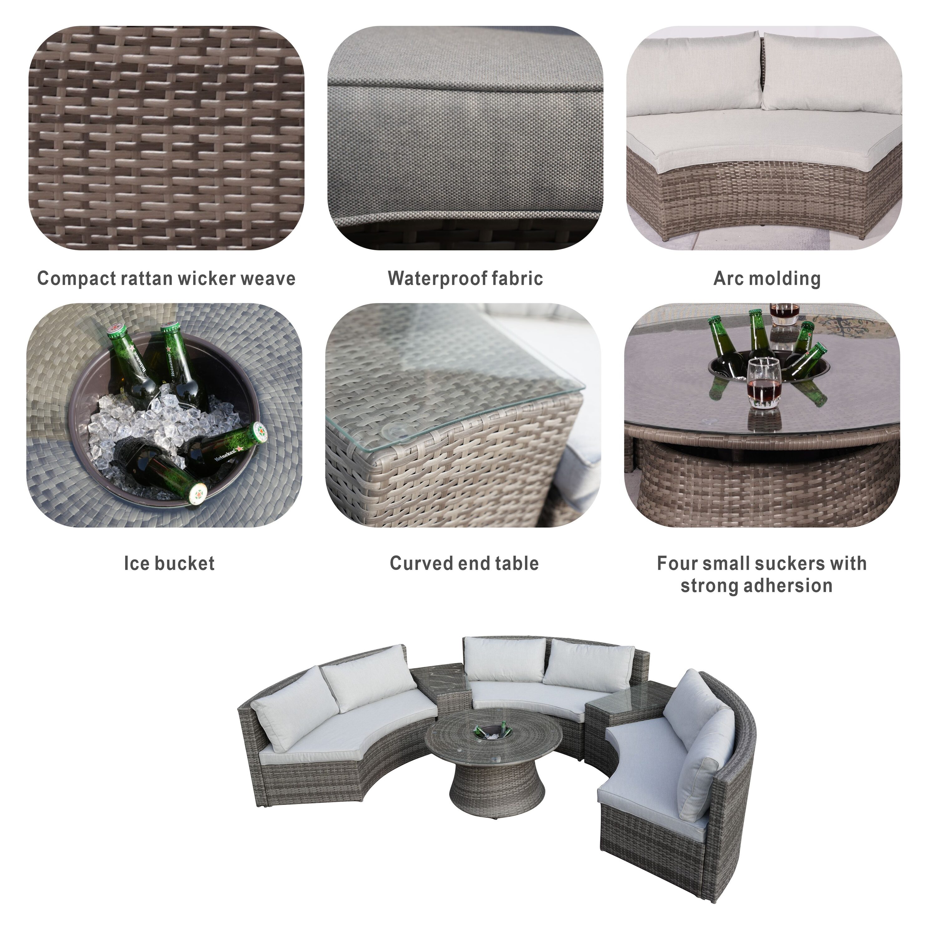 Direct Wicker DWS-1205B-GRAY Patio-Conversation-Sets - View #10