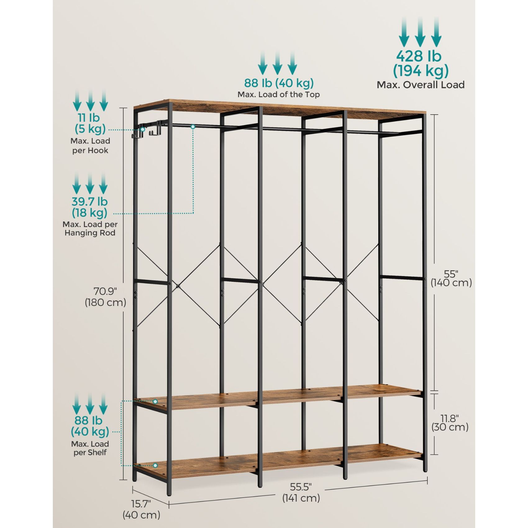 Slickblue D-SM-10B500RGRU Garment-Racks - View #3
