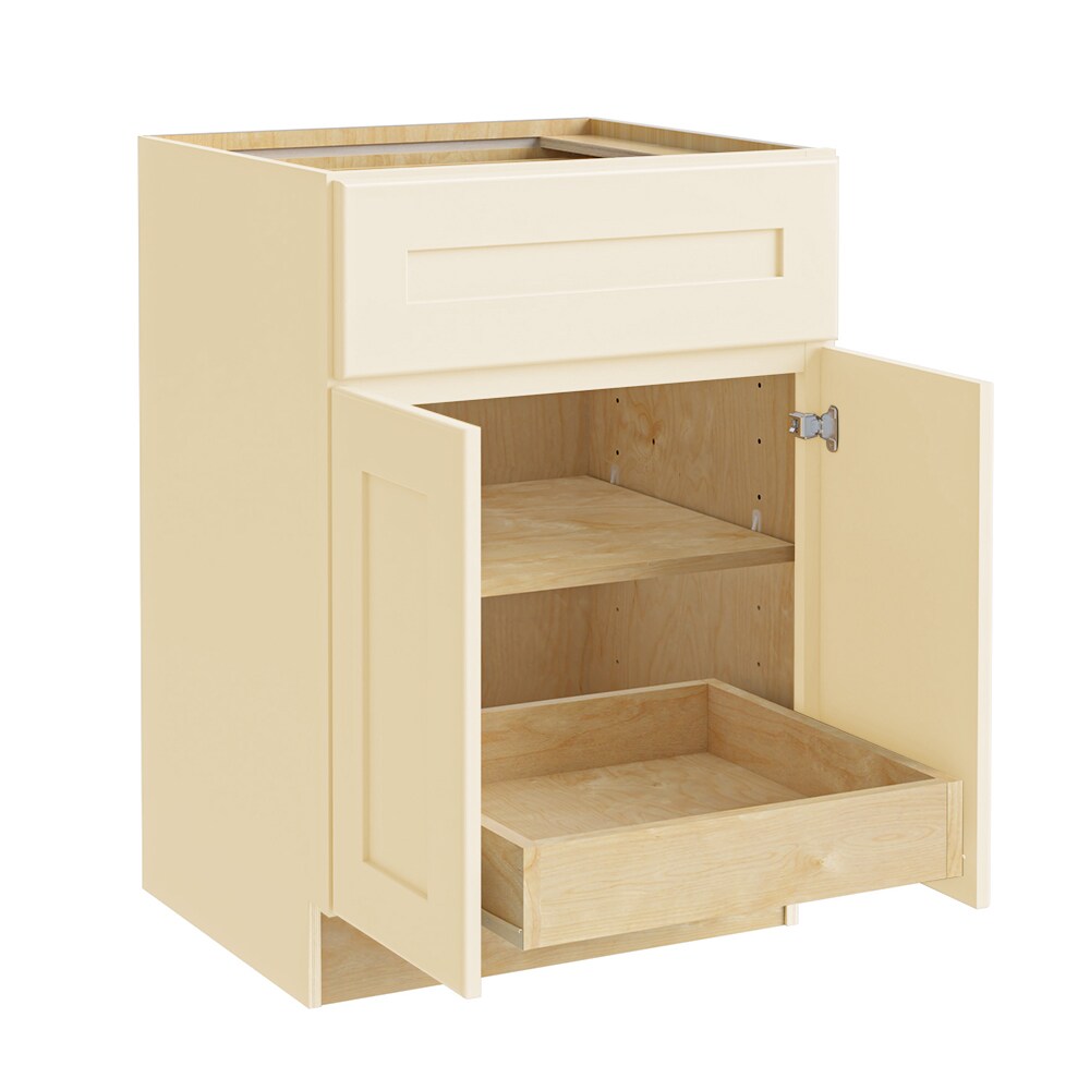 Norfolk Assembled 27 in. W x 34.5 in. H x 24 in. D Plywood Base Cabinet in Painted White