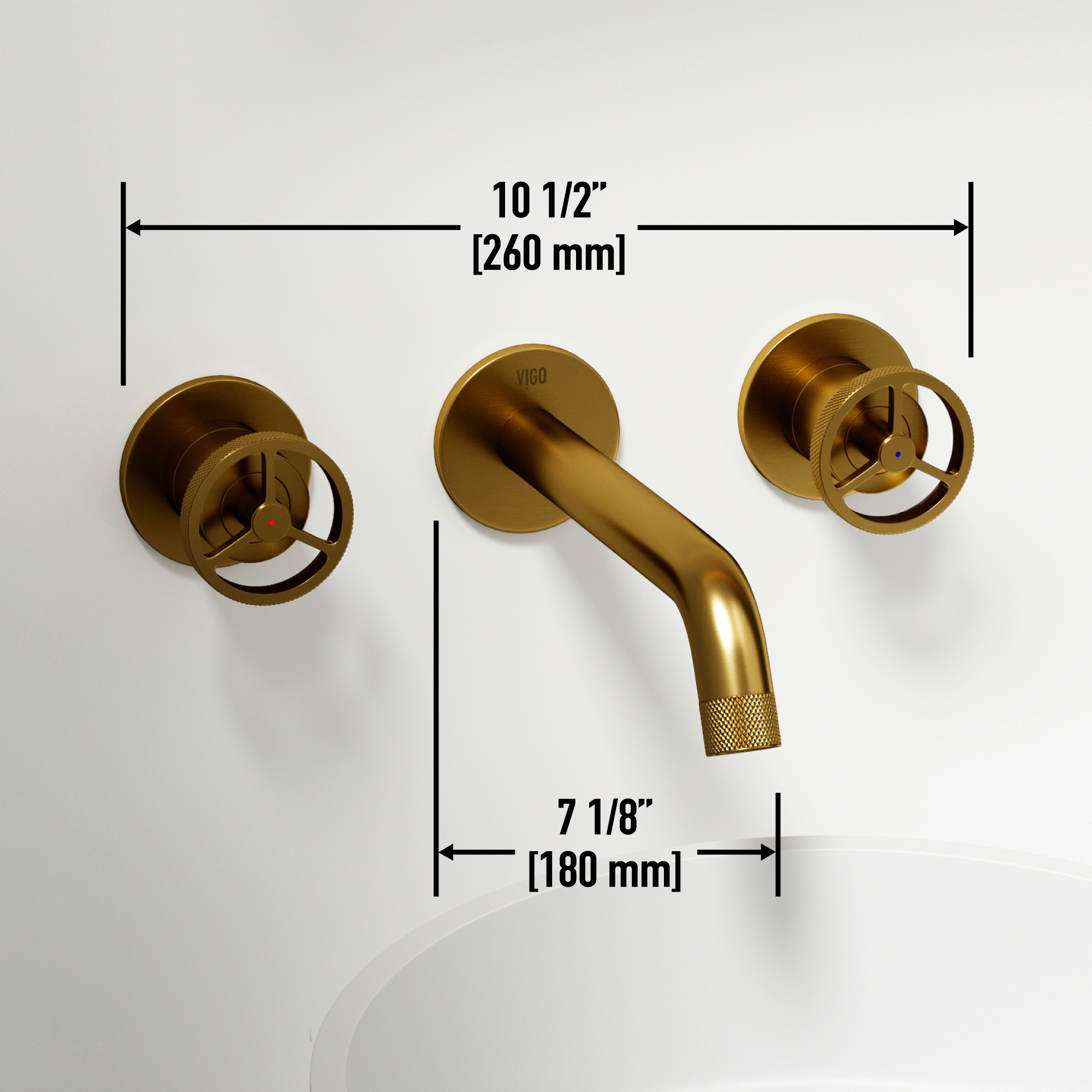 Brooklyn Industrial-Chic Matte Brushed Gold Dual-Handle Faucet