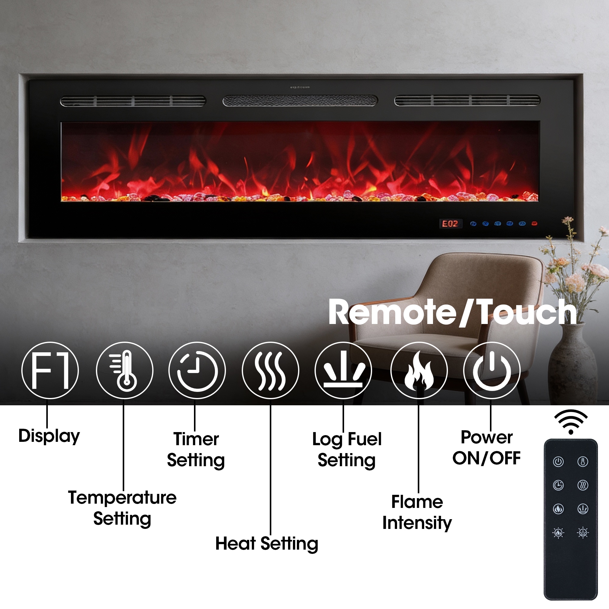 IHOMEadore MDEF72R Electric-Fireplaces - View #6