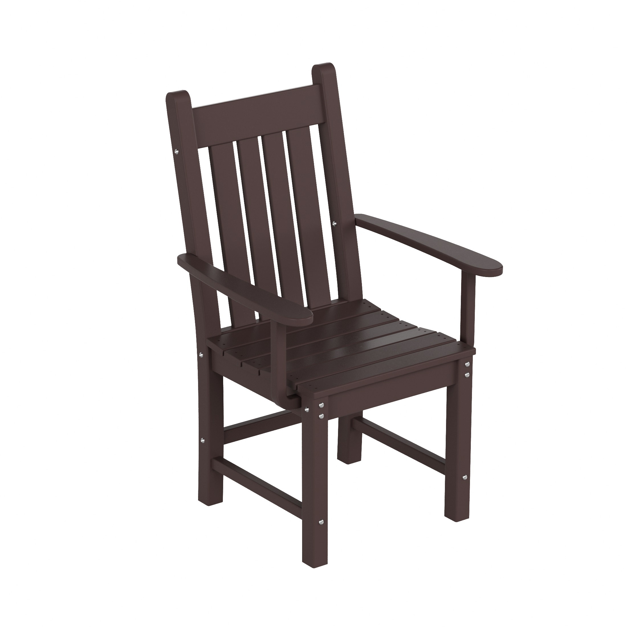 Westin Furniture OP2006-DB Laguna Dark Brown HDPE Frame Stationary Dining Chair with Slat Seat