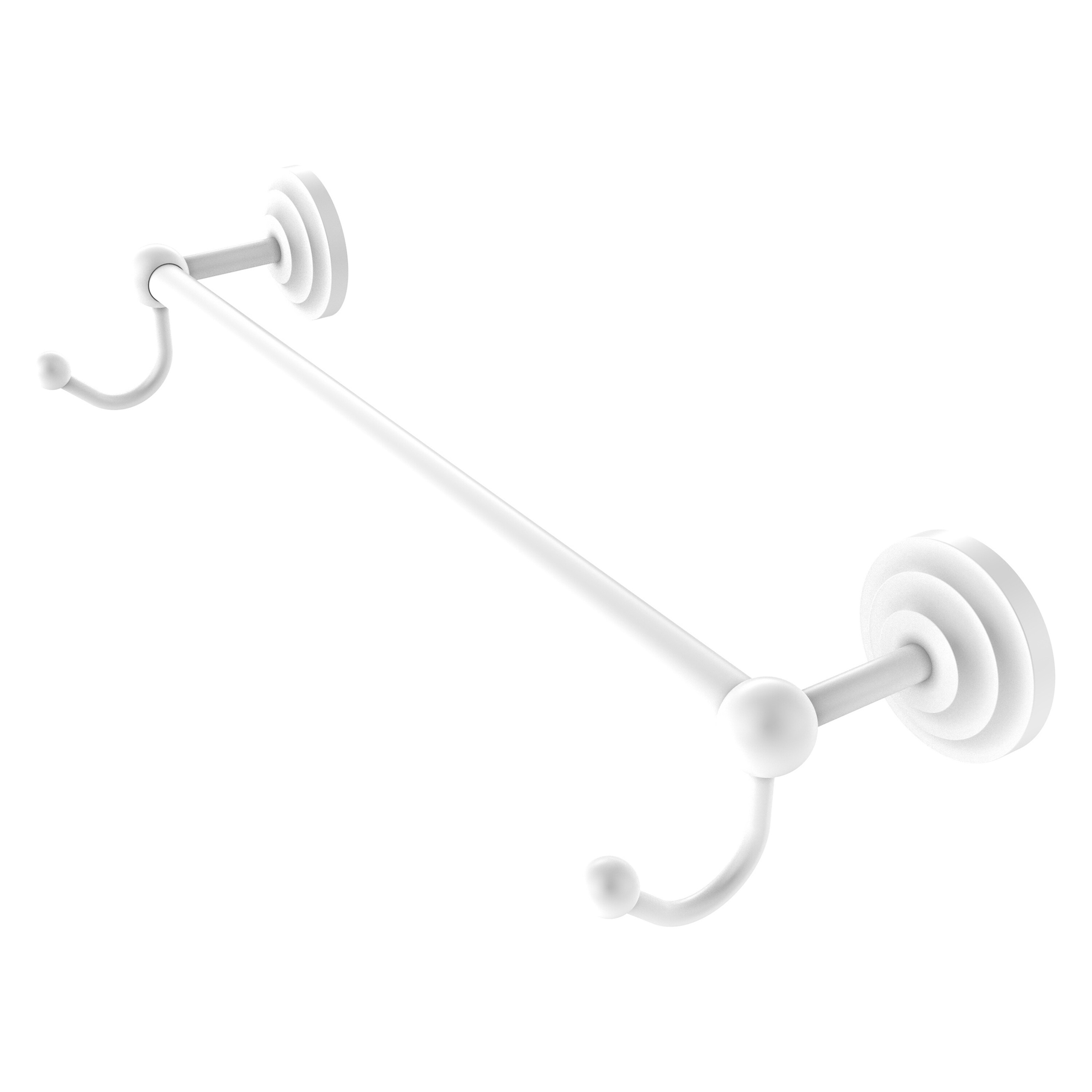 Allied Brass PQN-41-18-HK-WHM Prestige Que New 18-in Matte White Wall mount Single Towel Bar