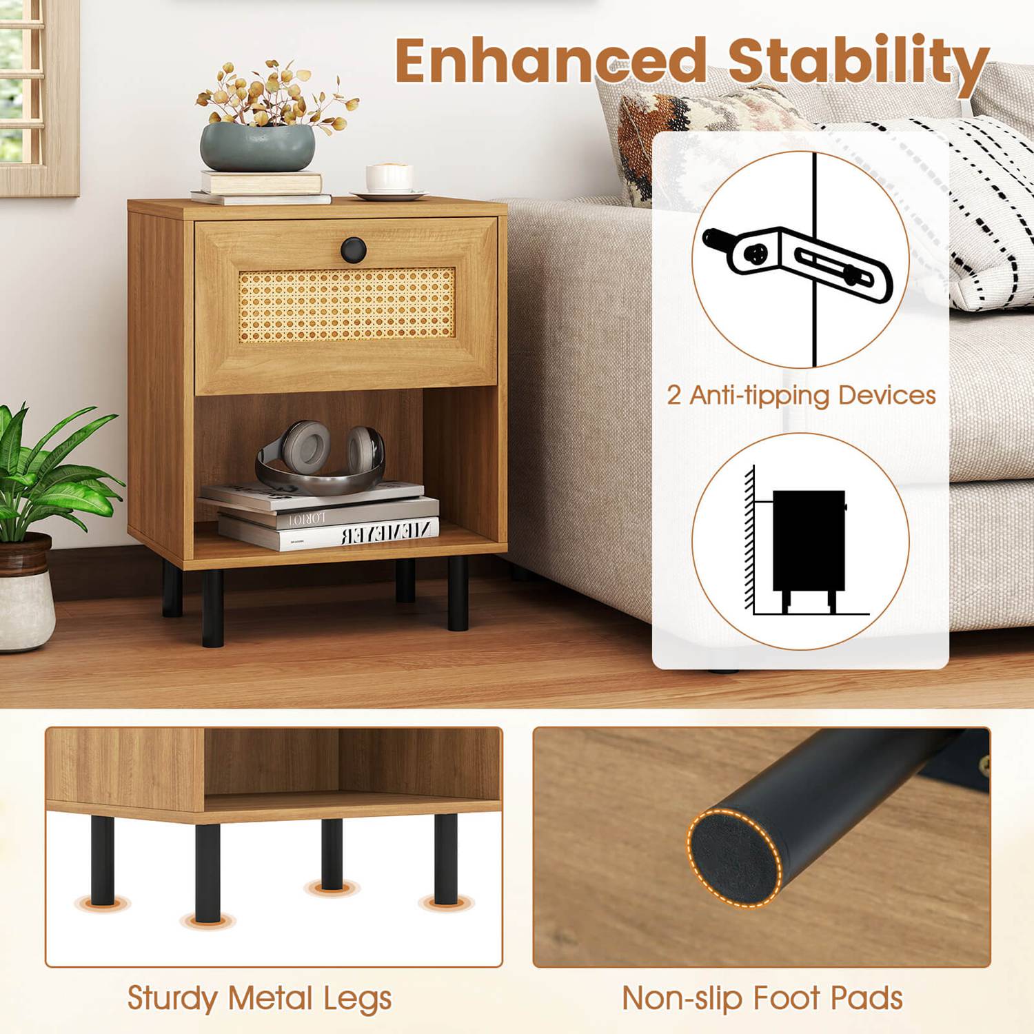 Costway CSHY004328 nightstands - View #9