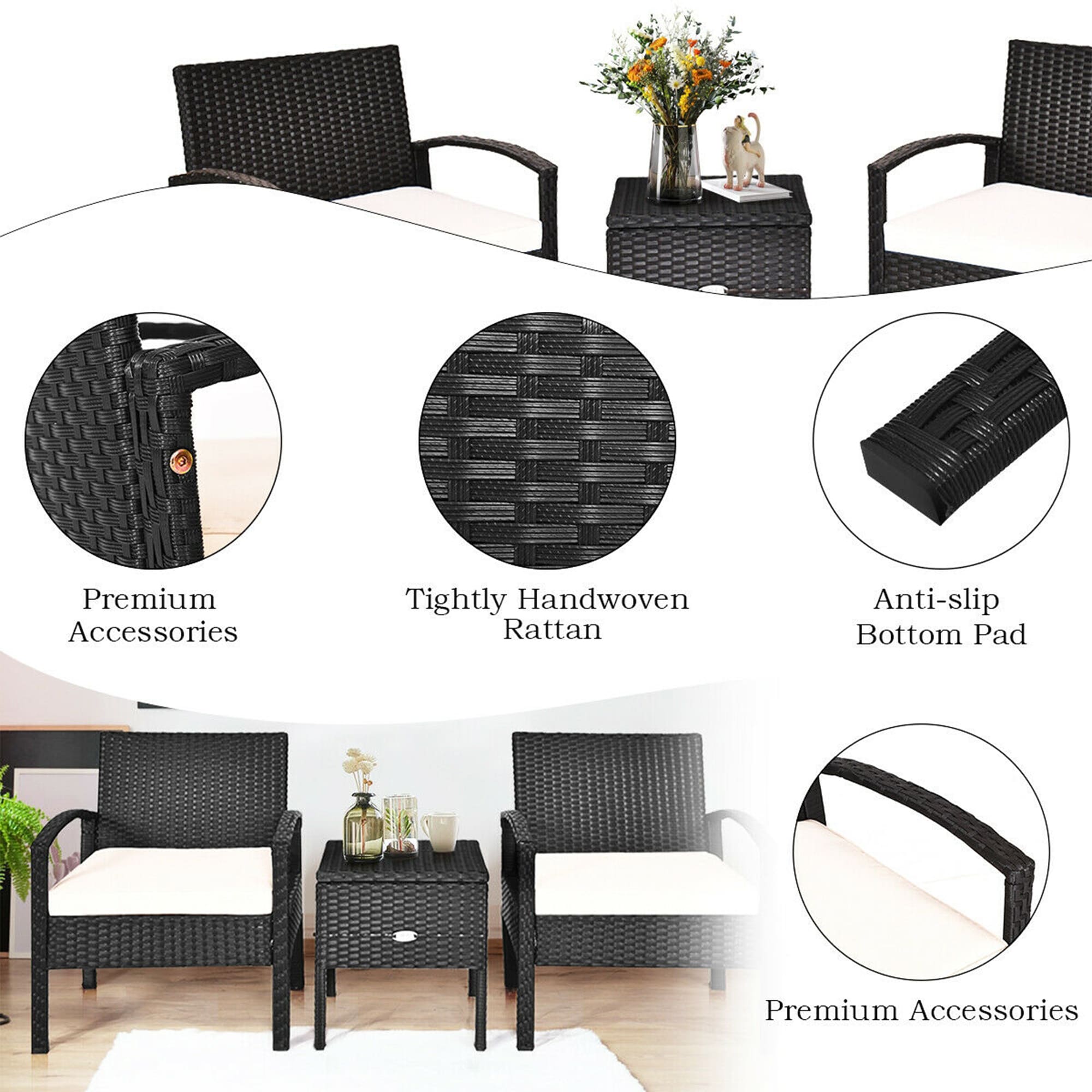 WELLFOR OUJ63757WH Patio-Conversation-Sets - View #2