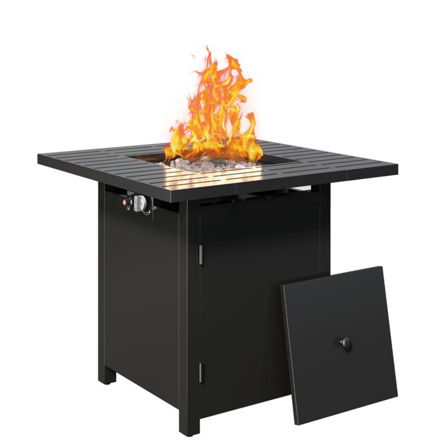 Mondawe - 30-in W 50000 Maximum BTUs Stainless steel Square Portable Liquid propane Fire pit table