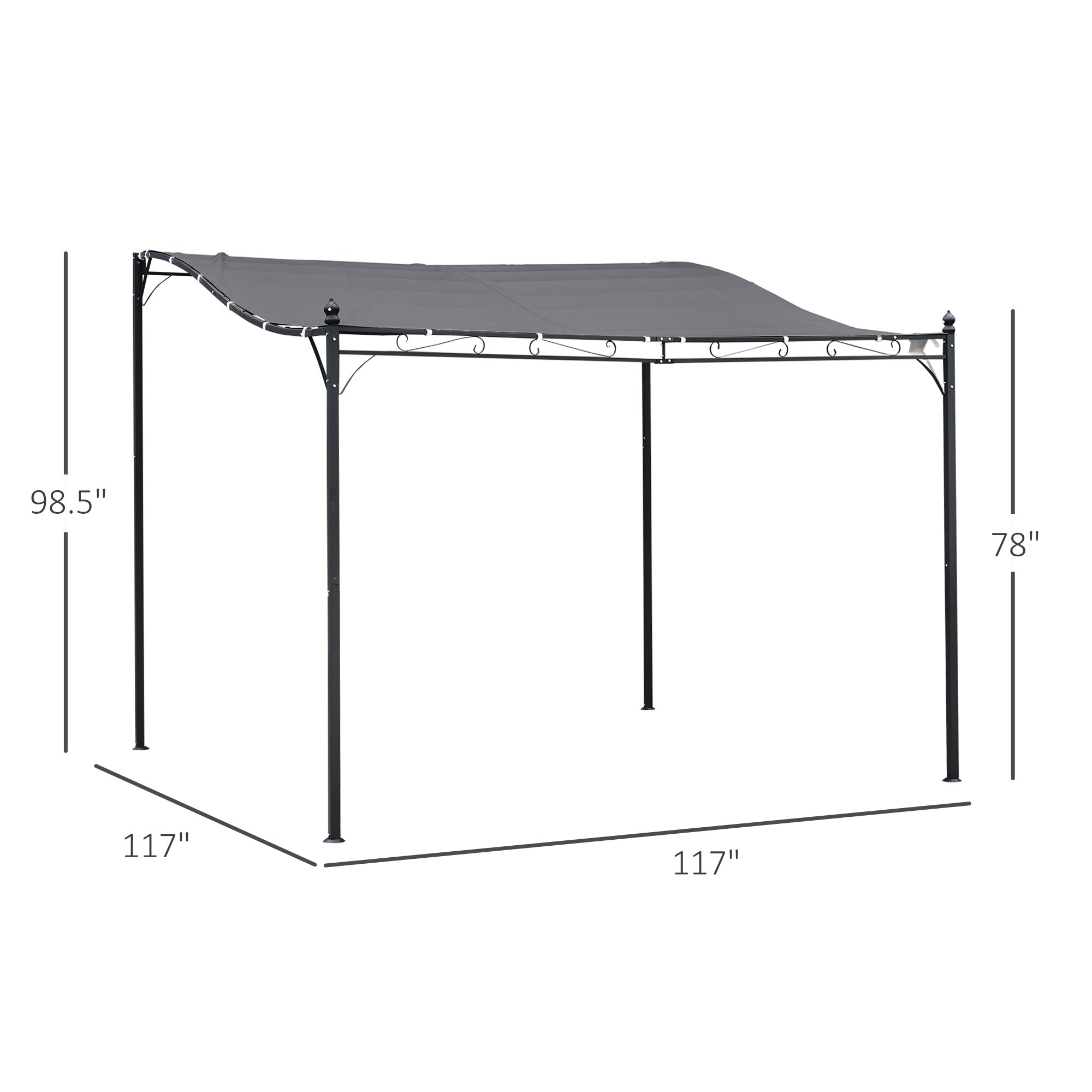 Outsunny 84C-038GY Wood-Resin-Gazebos - View #3