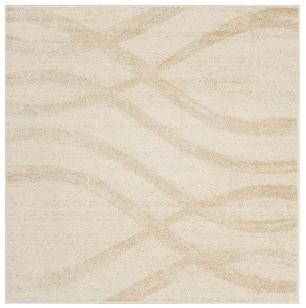 Safavieh ADR125W-8SQ Adirondack Rosten 8 x 8 (ft) Loomed Polypropylene Cream/Champagne Square Indoor Abstract Lodge Area rug