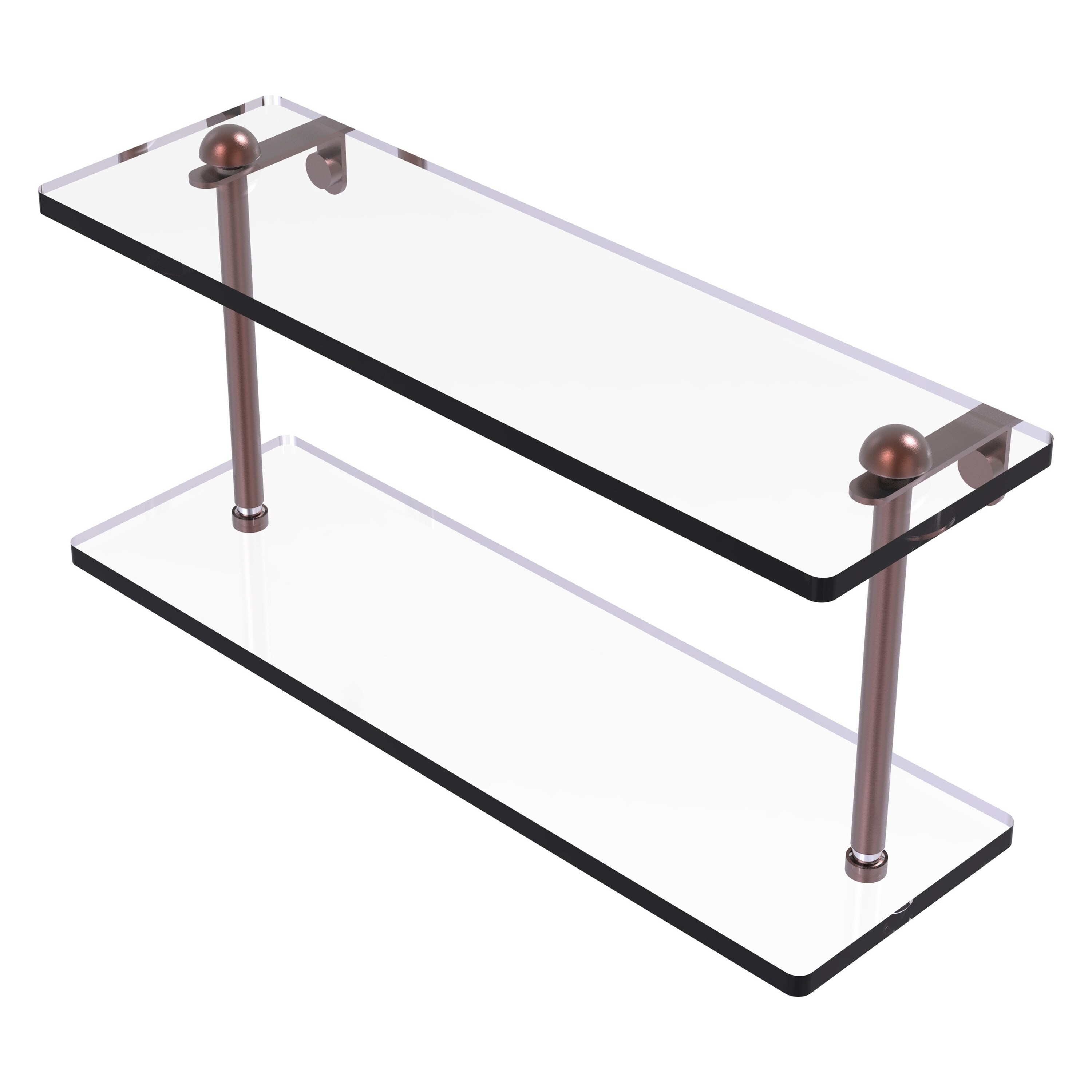 Allied Brass RC-2/16-CA Antique Copper 2-Tier Wall Mount Bathroom Shelf (16-in x 8-in x 5-in)