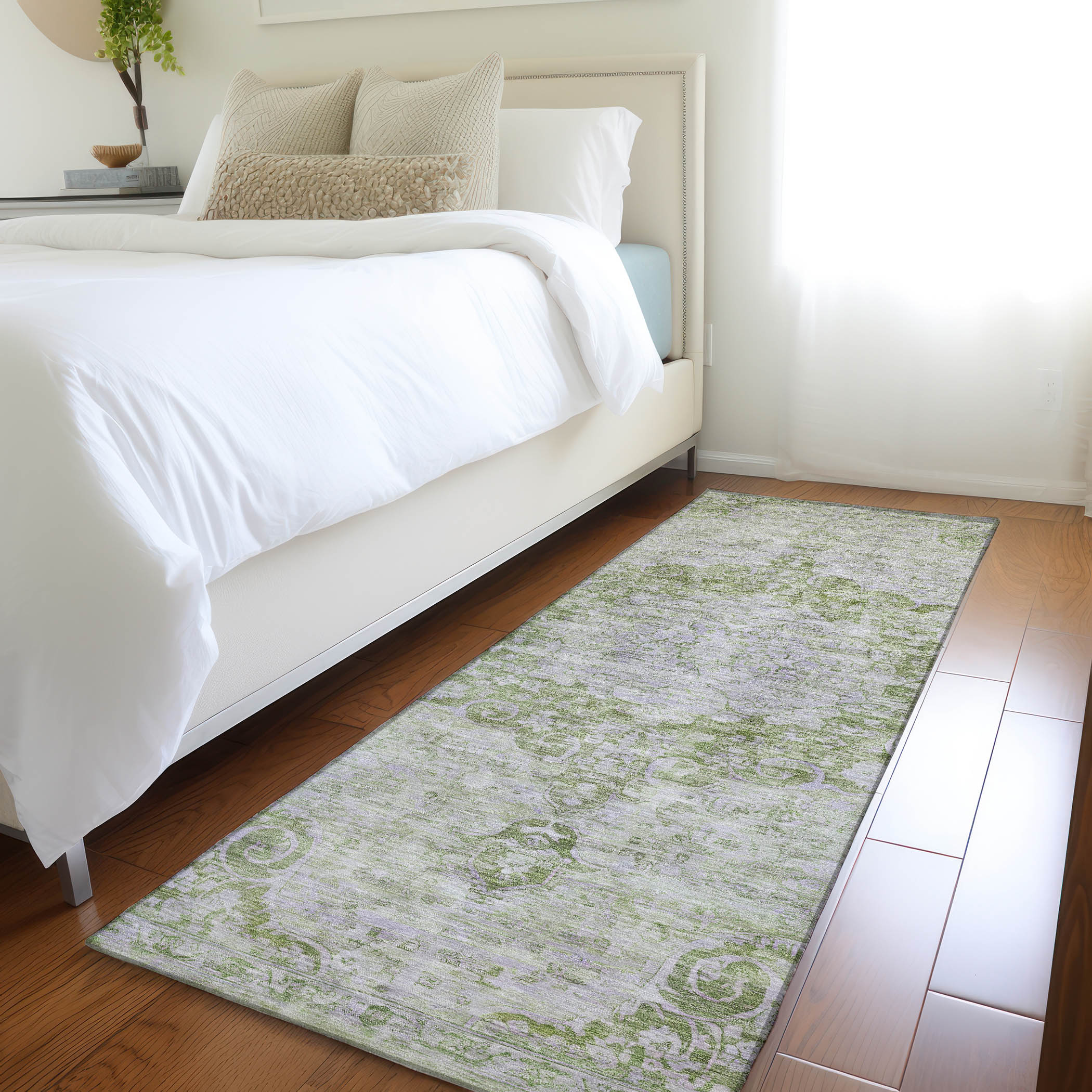 Addison Rugs ACN1238OL2X8 Chantille ACN1238OL 2 x 7 (ft) Polyester Olive Rectangular Indoor/Outdoor Geometric Machine washable Runner rug