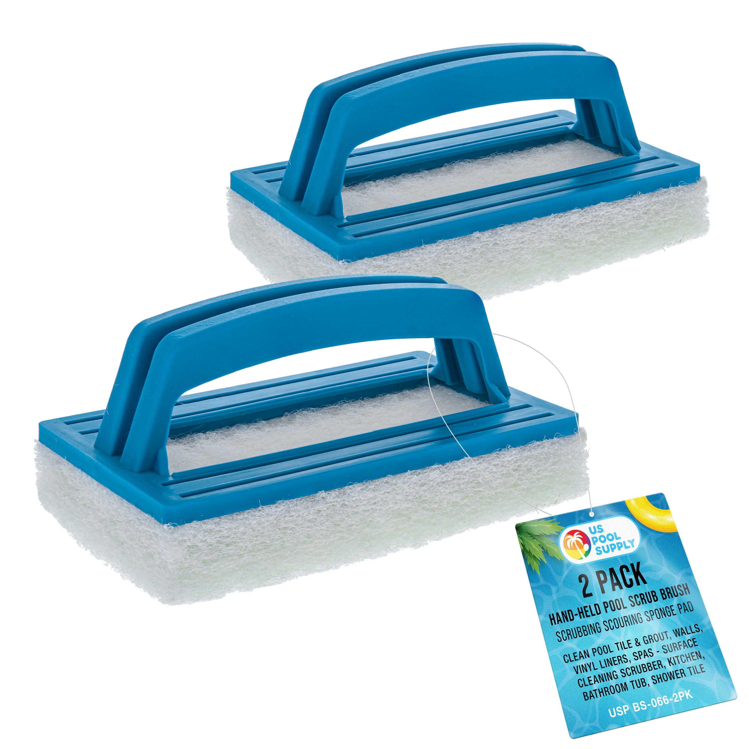 U.S. Pool Supply Hand-Held Pool Scrub Brush- 2 Pack - Scrubbing ...