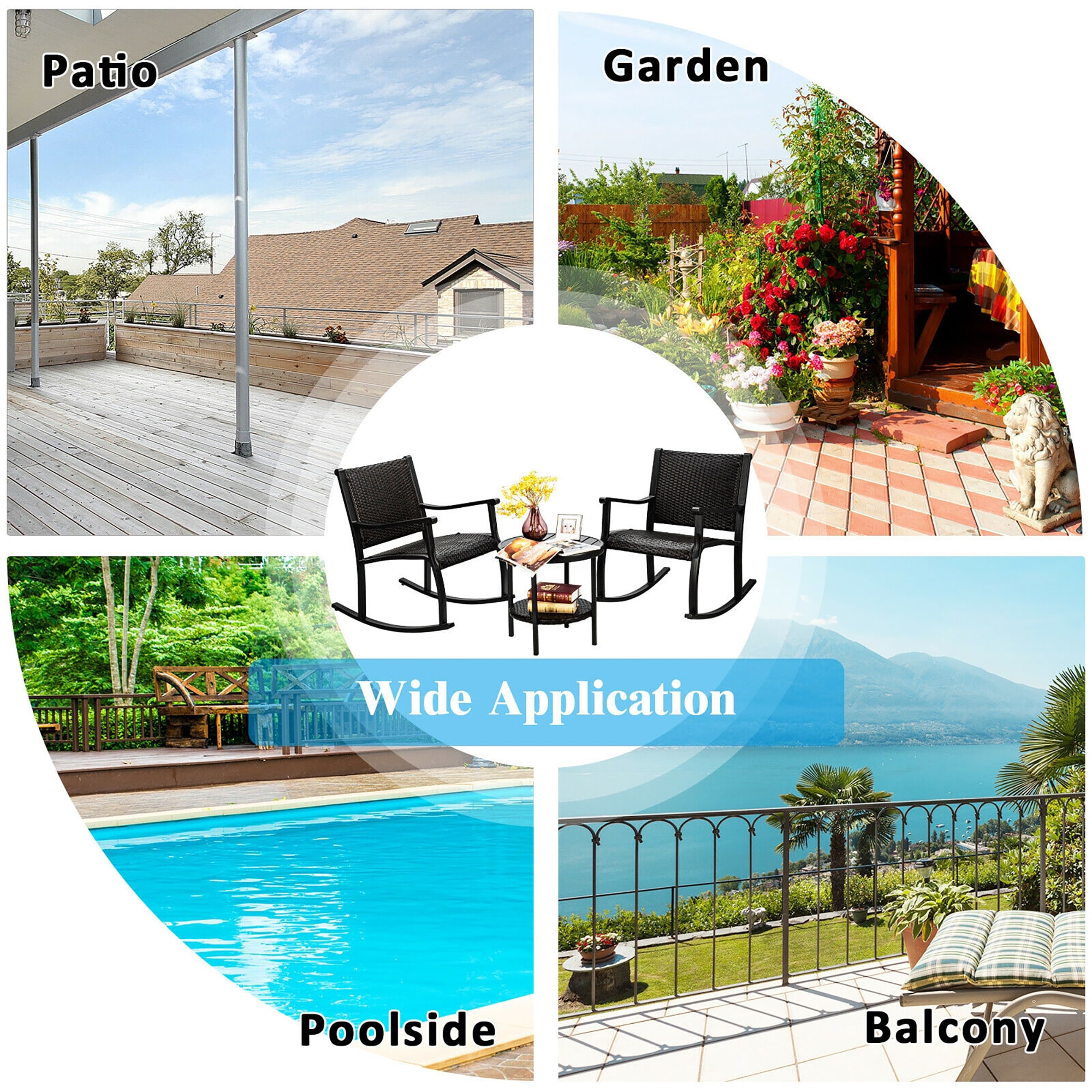 Forclover ALLC-13BK Patio-Conversation-Sets - View #6