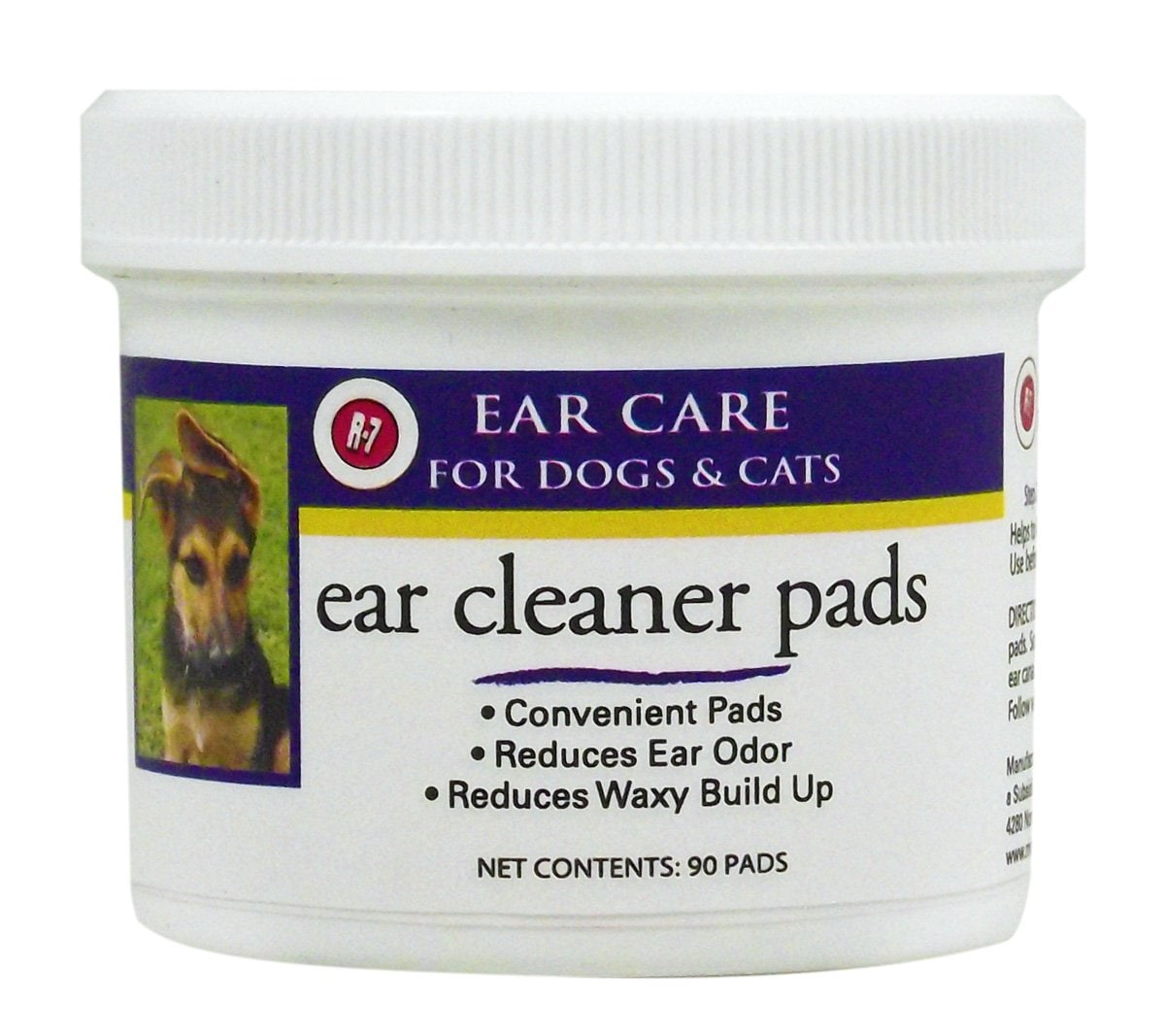 BRIGHT Miracle Care R-7 Ear Cleaning Pads for Dogs  Cats 90 Count Resealable Tub
