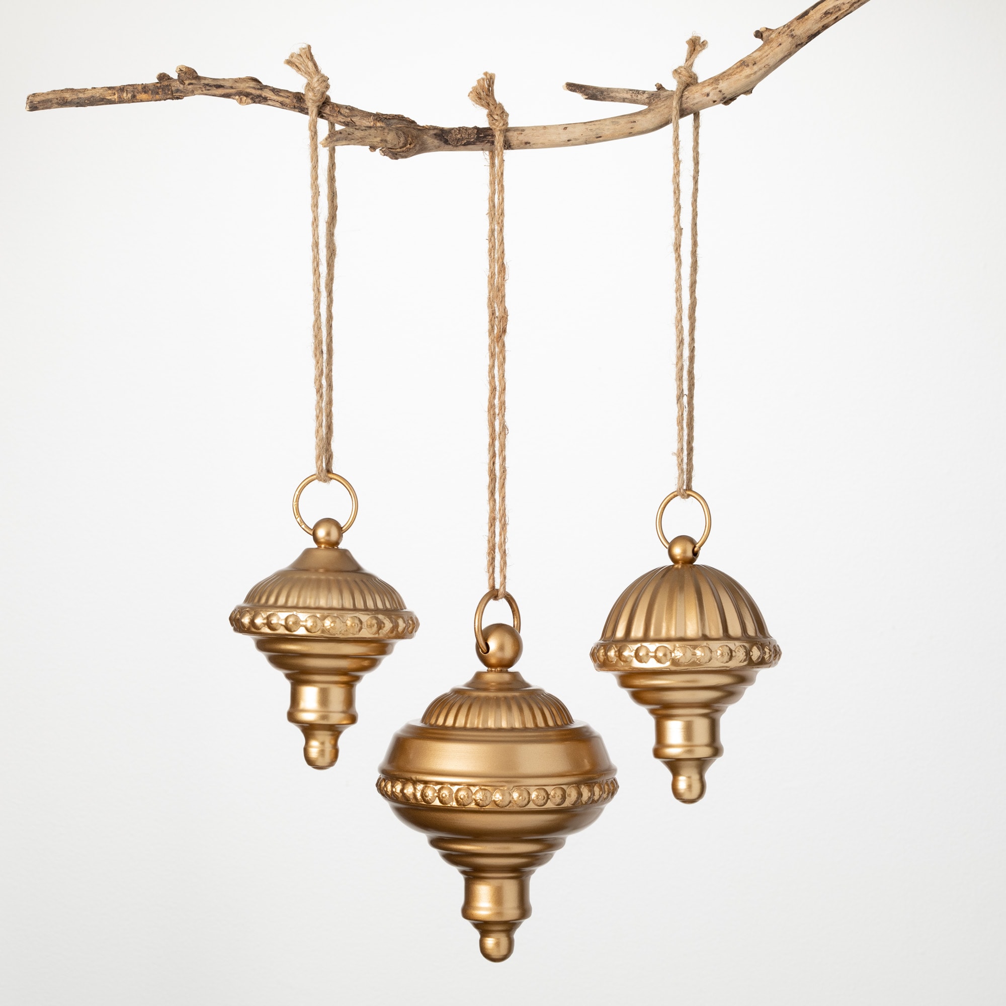 Sullivans OR10514 3 -Pack Gold Finial Standard Indoor Ornament set Shatterproof