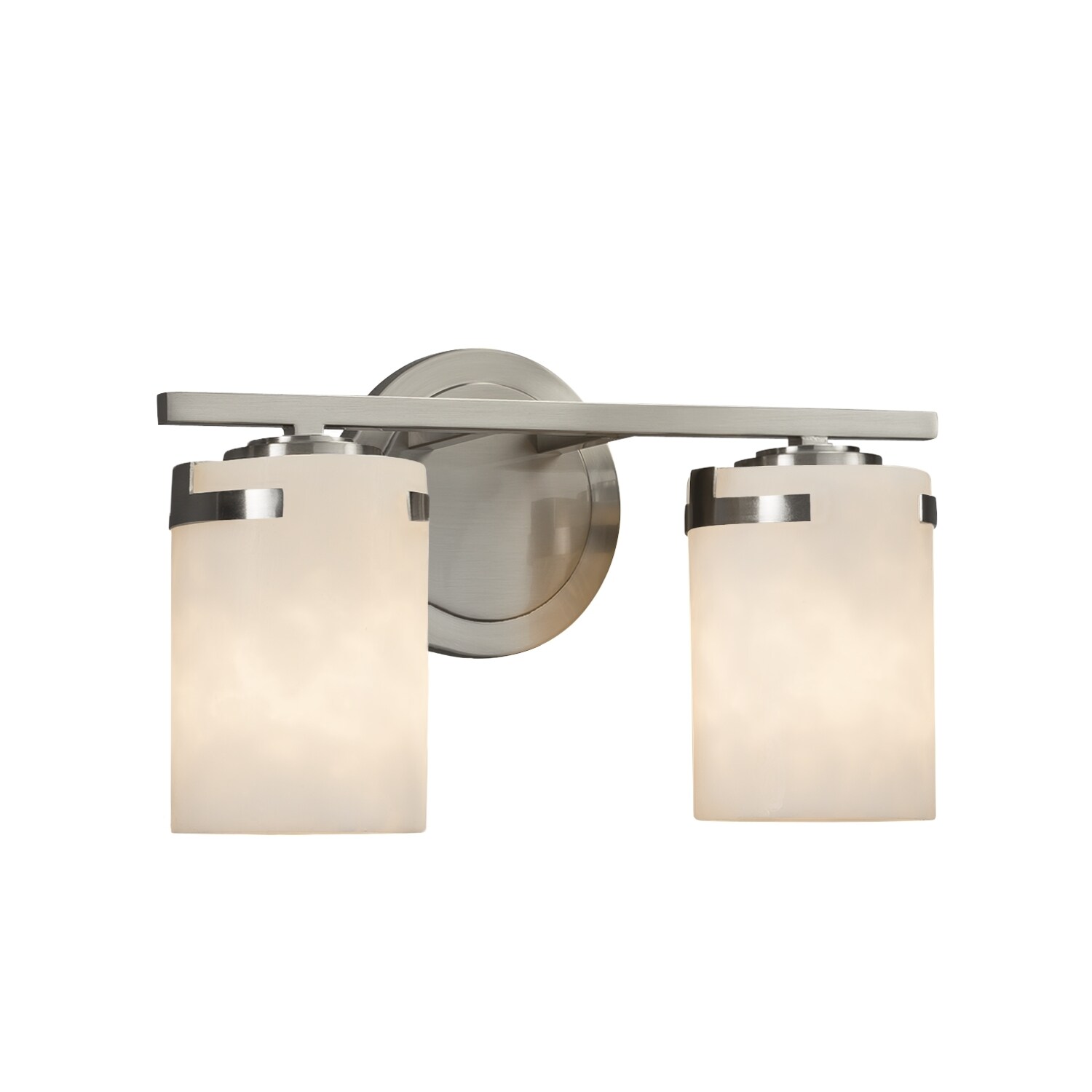 Justice Design Group CLD-8452-10-NCKL Clouds 13.75-in 2-Light Brushed Nickel Modern/Contemporary Vanity Light