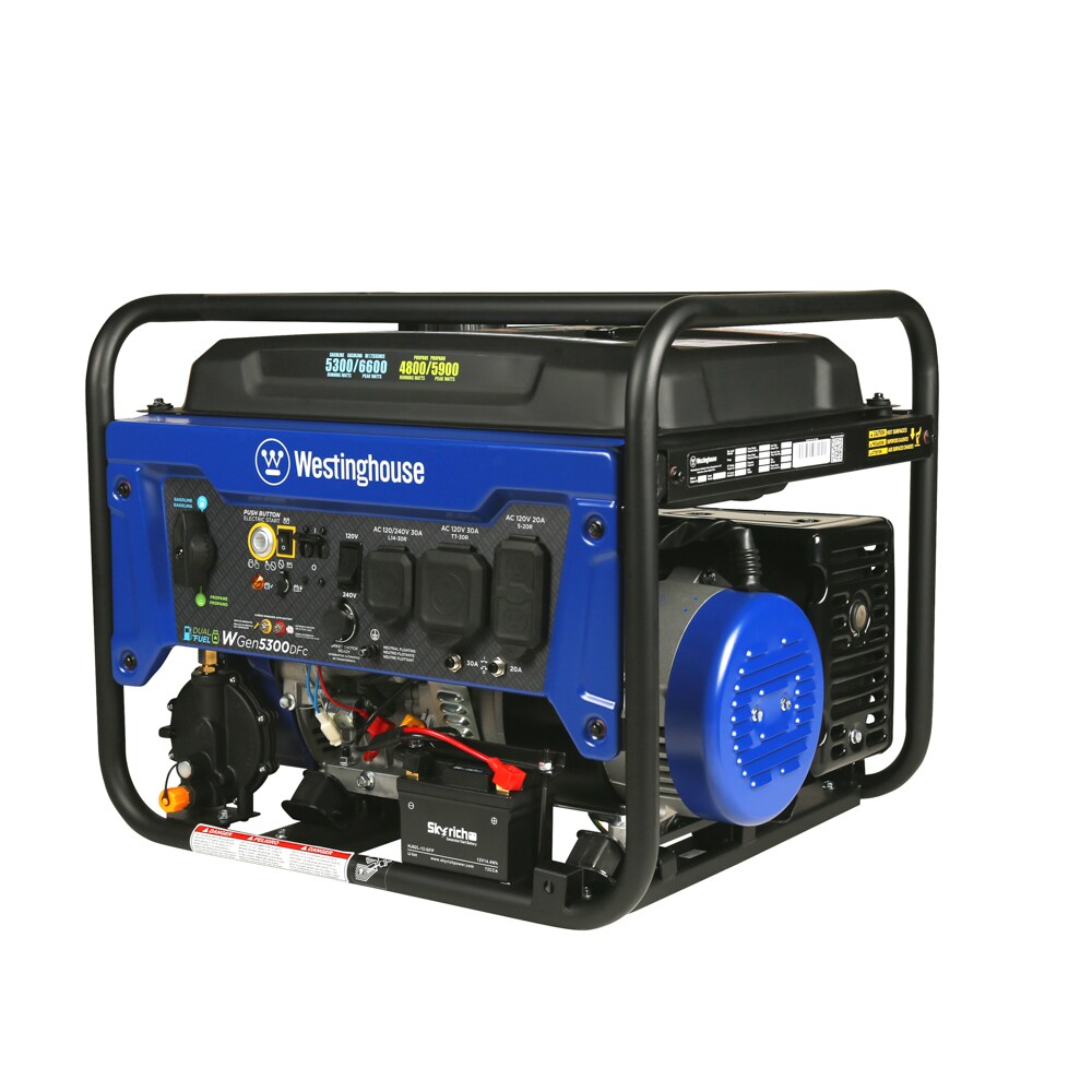 Westinghouse 6,600-Watt Dual Fuel Portable Generator with Remote