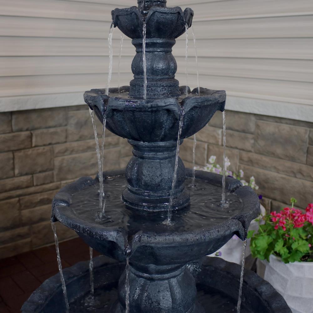 Sunnydaze Decor 52-in H Fiberglass Water Tiered Outdoor Fountain Pump ...