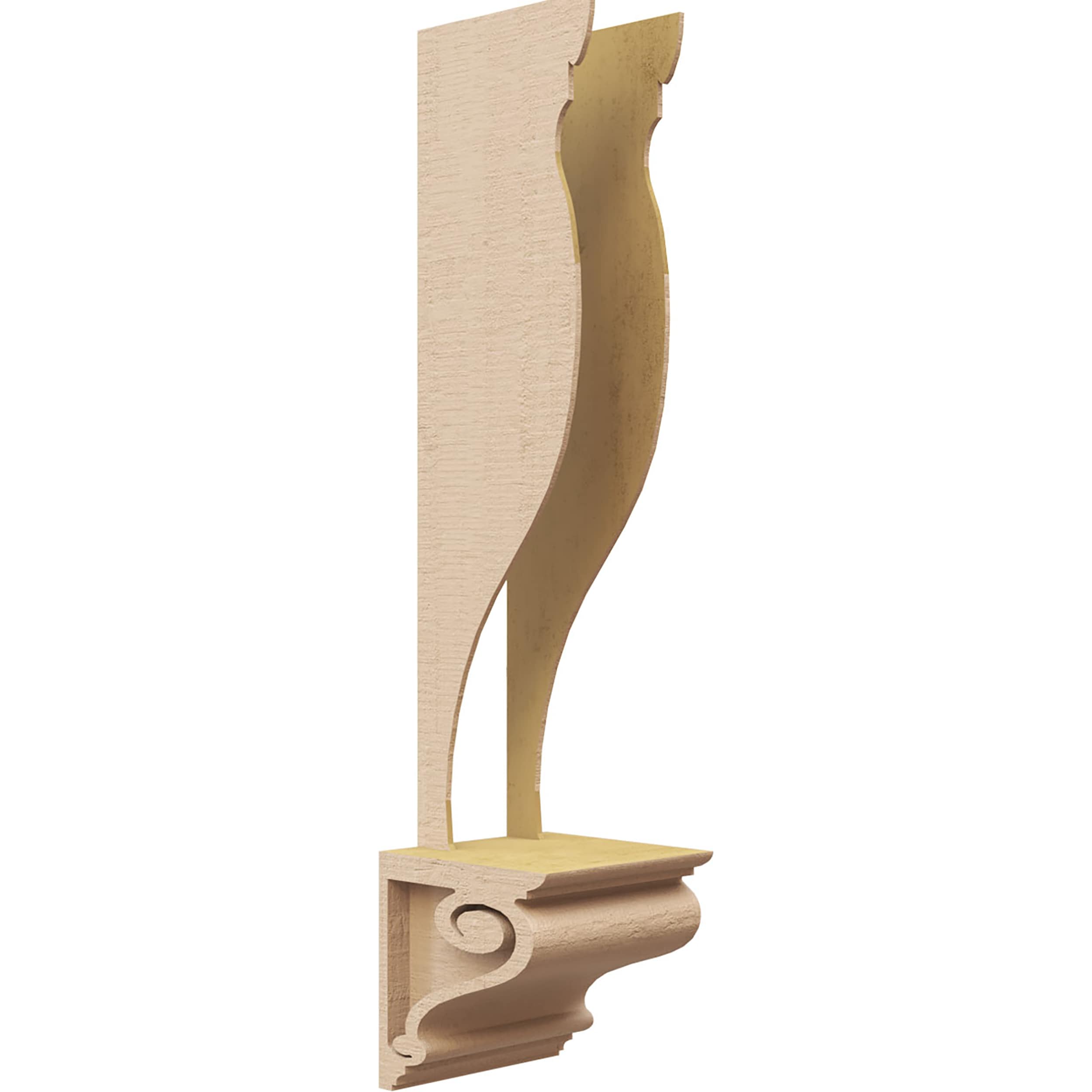 Ekena Millwork CORU04X04X04SCRRCPR 4-in x 4-in x 4-in Rough Cedar Woodgrain TimberThane Primed Urethane Paintable/Stainable Corbel
