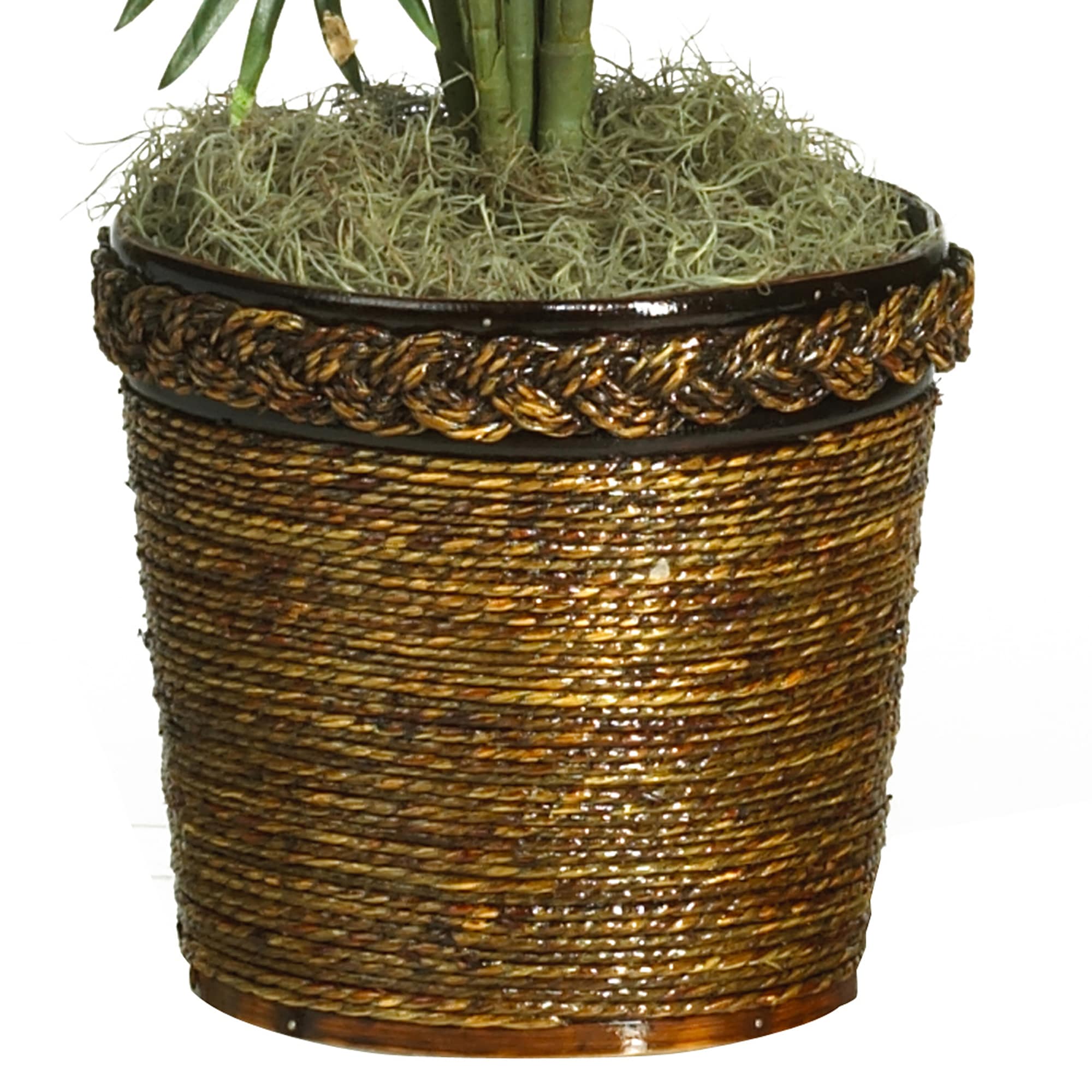 56" Green Silk Areca Palm Tree in Wicker Basket