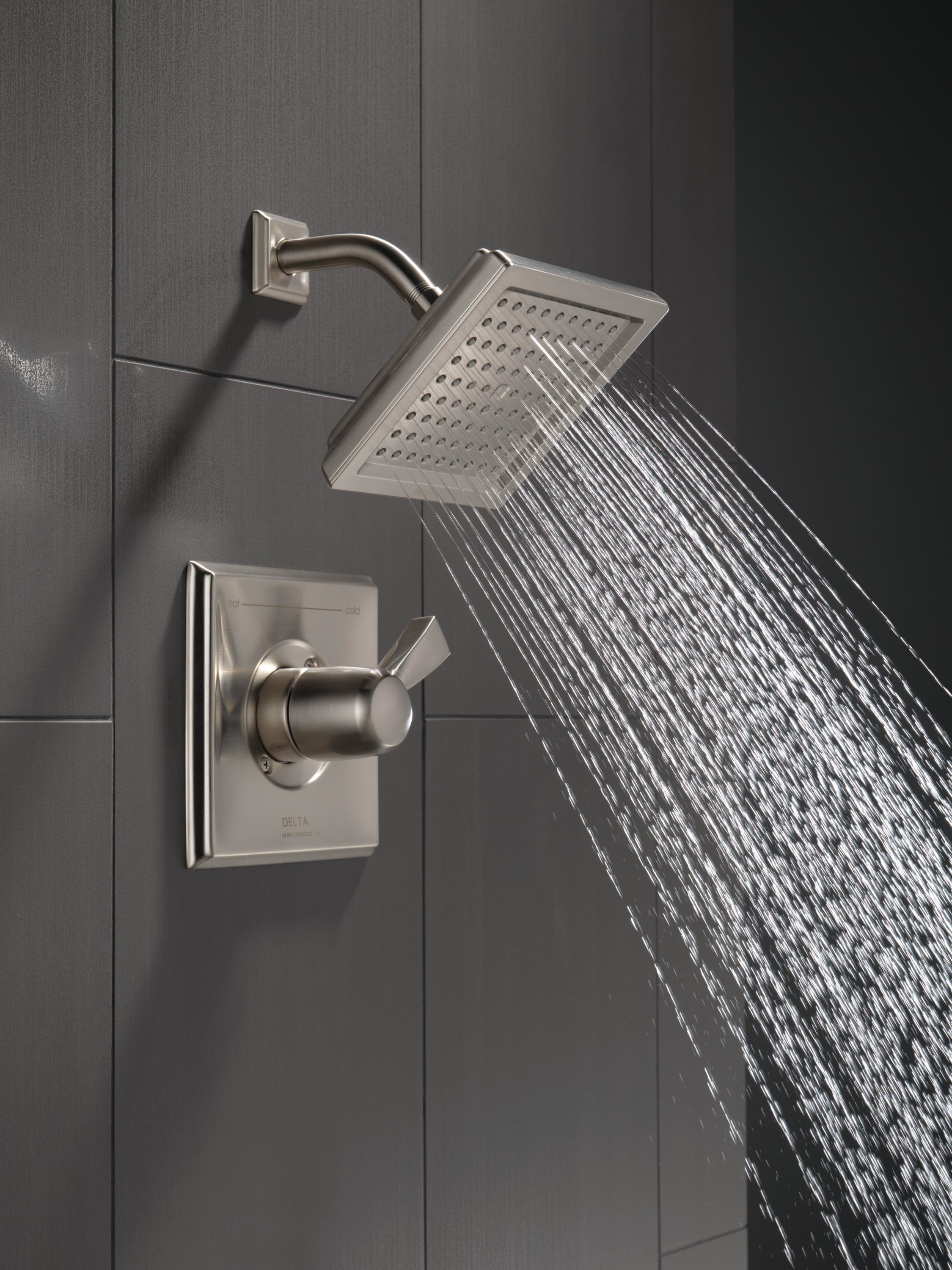 Delta Dryden Stainless 1-handle Single Function Square Shower Faucet in ...