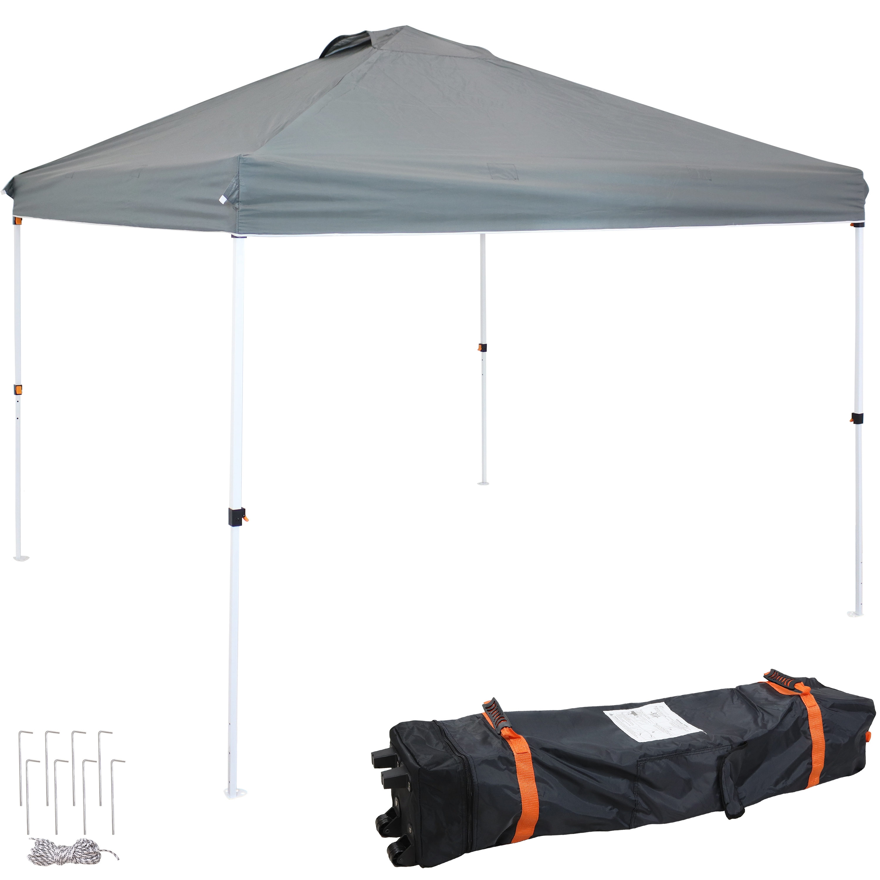 Sunnydaze Premium Pop-Up Canopy with Rolling Carry Bag - Gray - 12' x 12