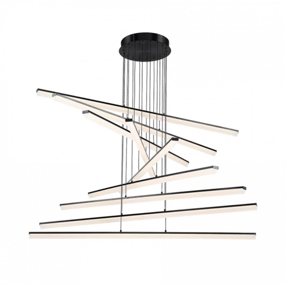 dweLED PD-29809-BK Stack Black Modern/contemporary Tiered Integrated LED Large Hanging Pendant light
