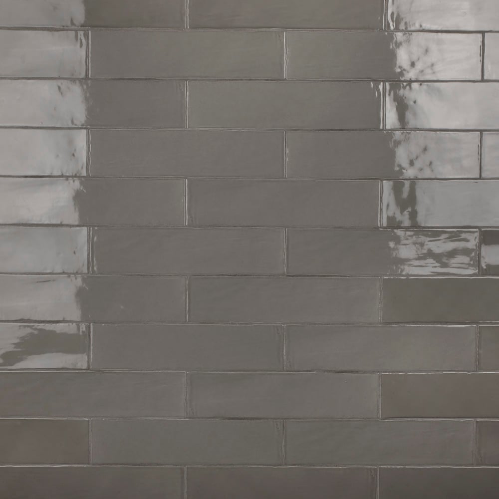 Affinity Tile S1WNU32CGR Sample - Chester Grey 3-in x 12-in Glossy Ceramic Subway Wall Tile