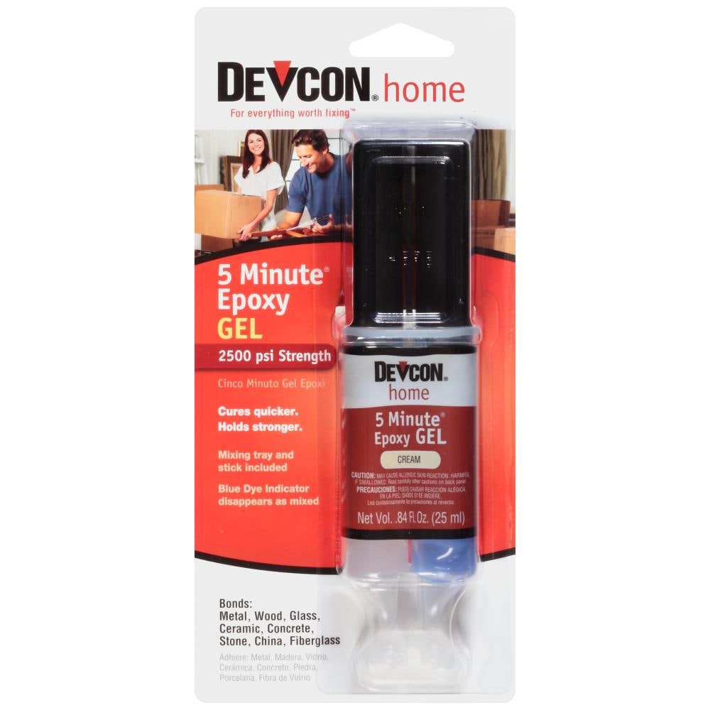Devcon 5 Minute Amber Two-Part Epoxy Adhesive, Base & Accelerator