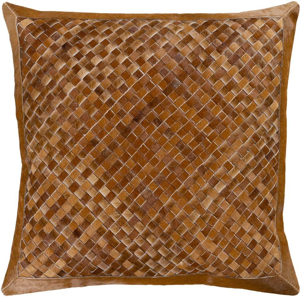 Surya CES001-2020D Cesta 20-in x 20-in Brown Square Indoor Decorative Pillow
