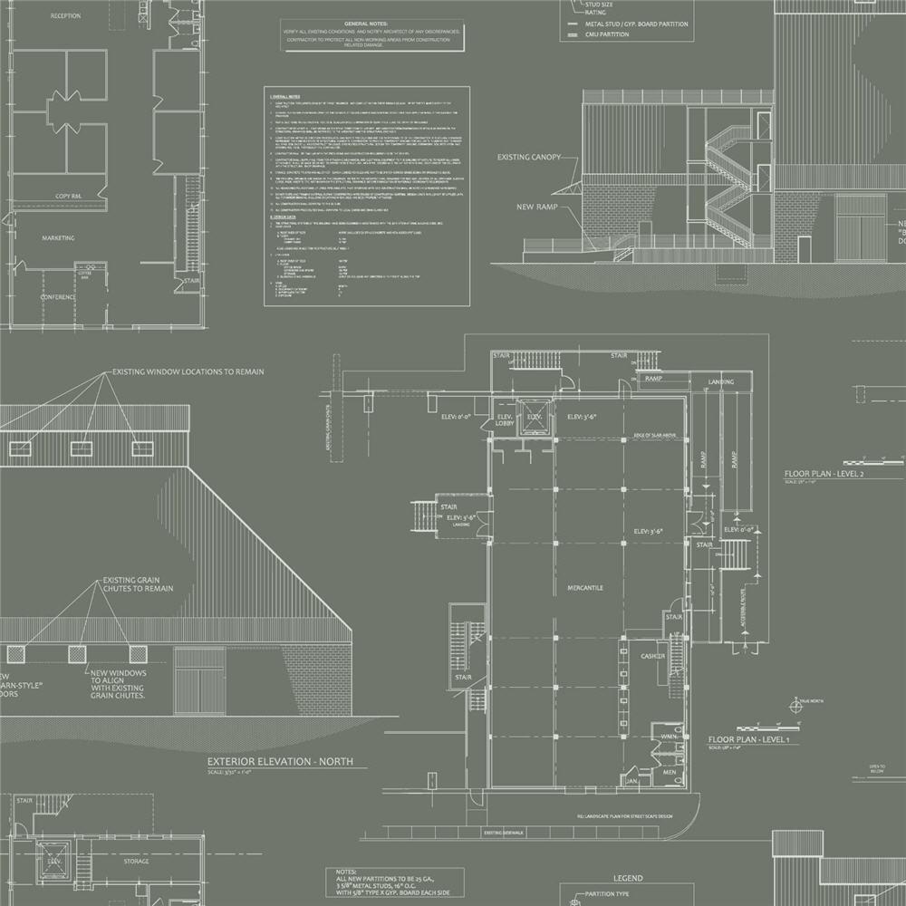 Magnolia Home MH1538 56-sq ft Gray/White Paper Abstract Prepasted Soak and Hang Wallpaper