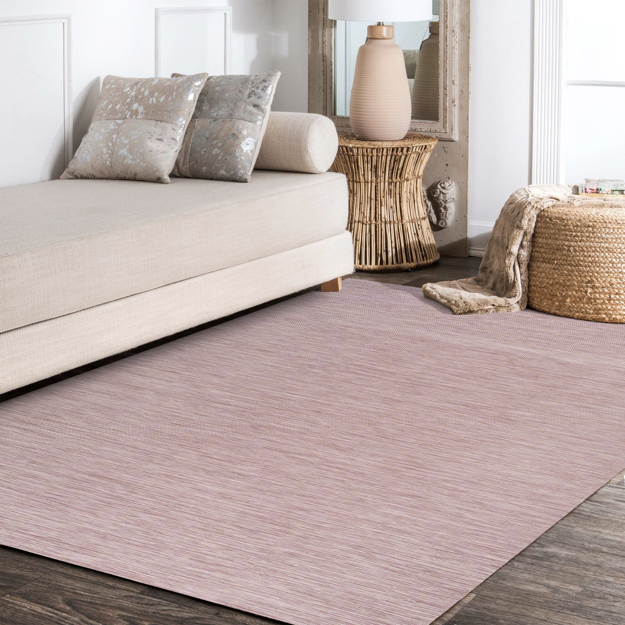 Ethan 3 x 5 Pink Flatweave Indoor Outdoor Area Rug