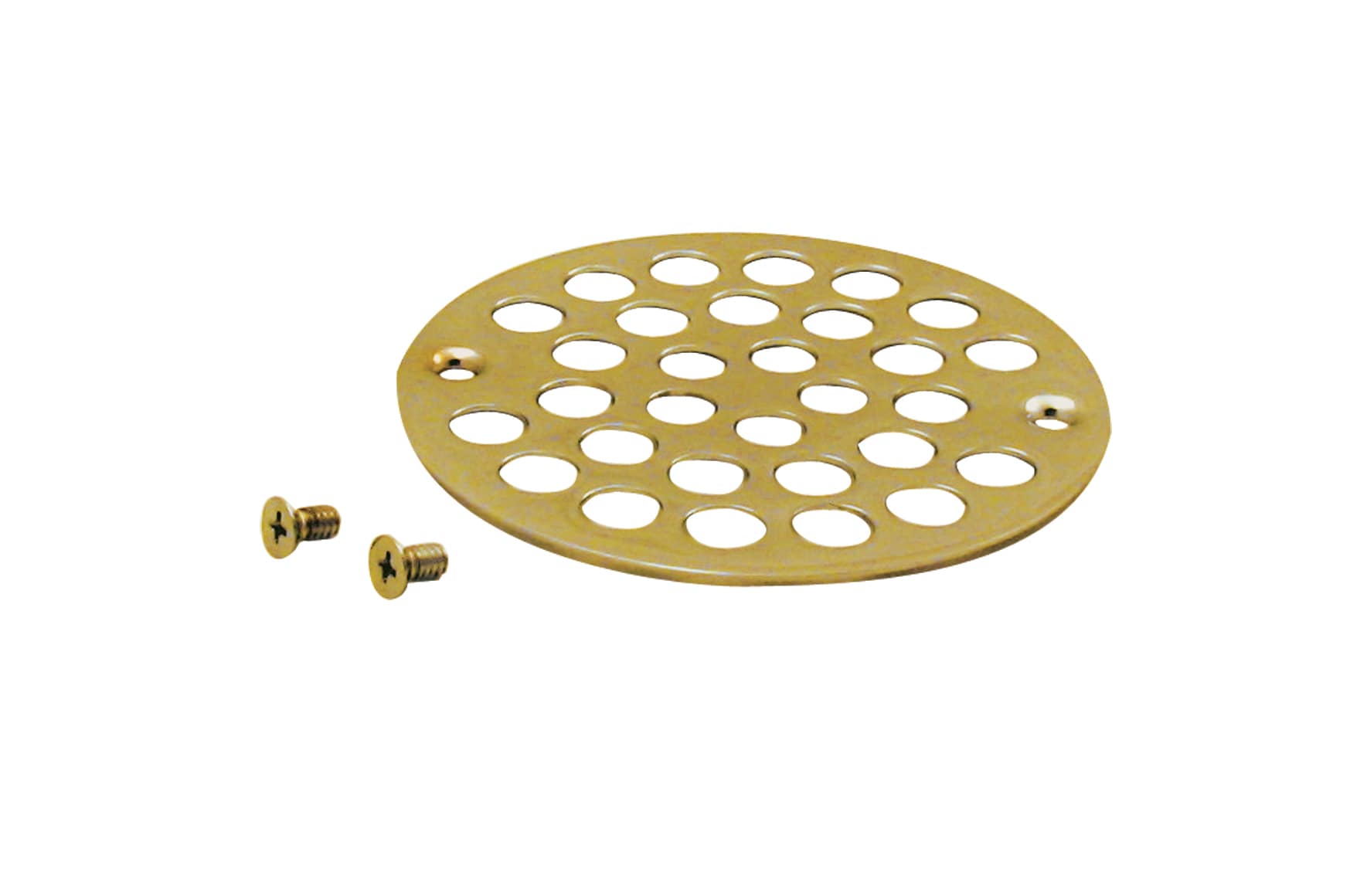 Shower Drain Cover, Brass Construction, 4-1/4 inches outside