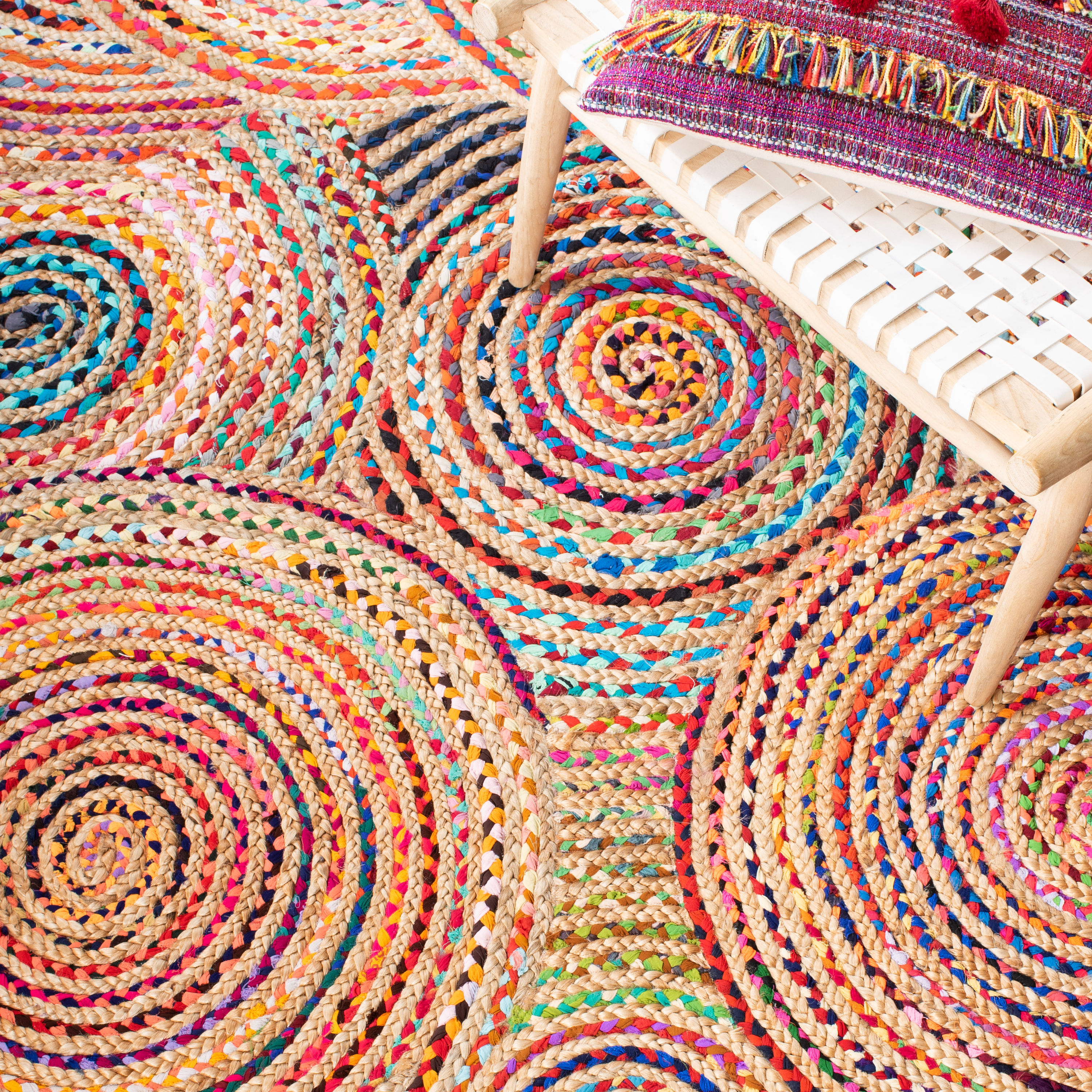 Cape Cod Multicolor Hand-Knotted Cotton Area Rug 5' x 8'