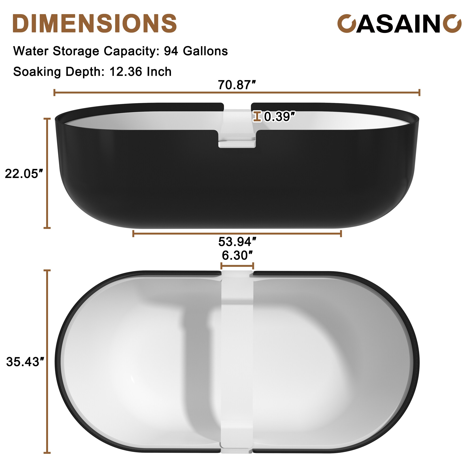 CASAINC CA-33-1800BW bathtubs - View #6