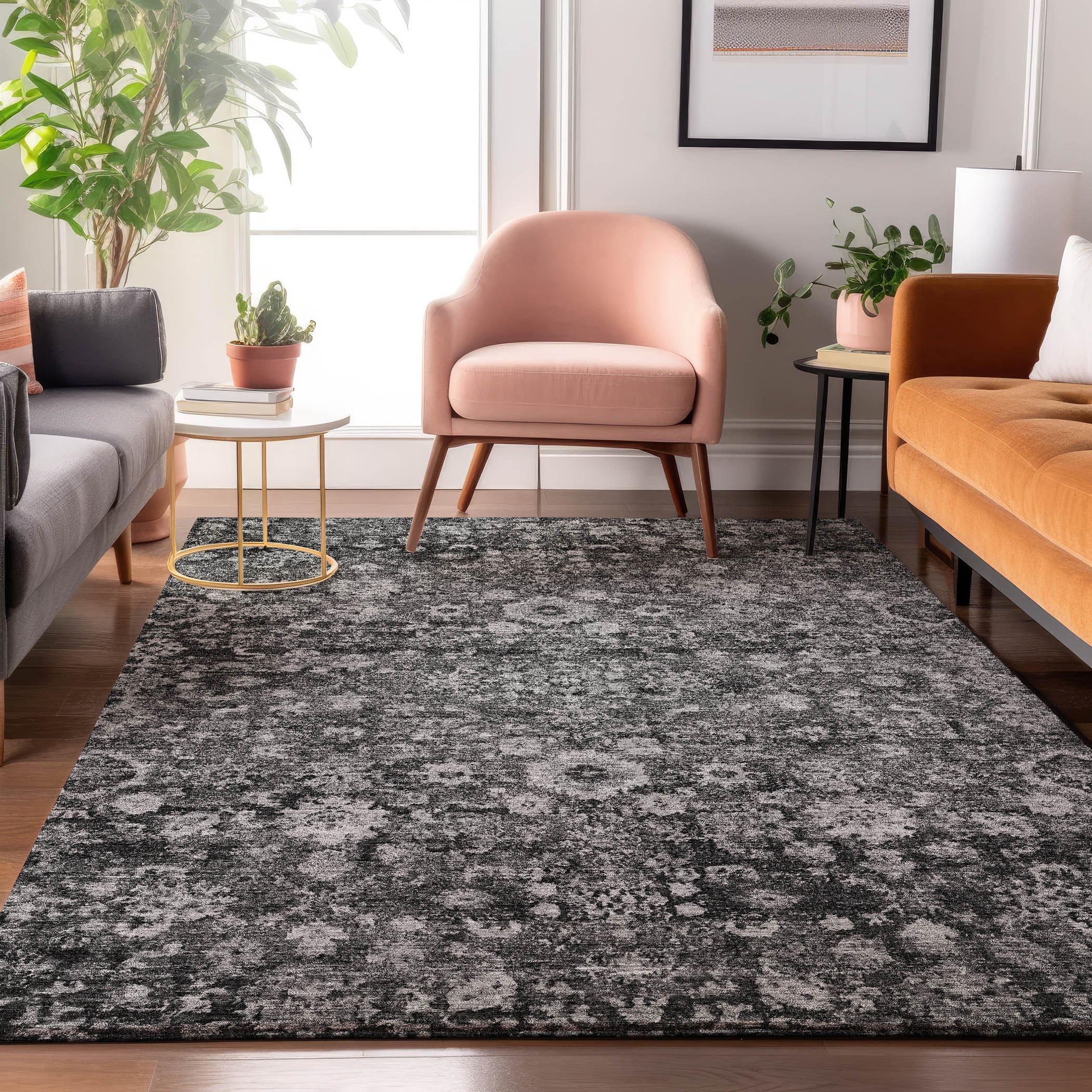 Addison Rugs AMF651GY3X5 Mayfield AMF651GY 3 x 5 (ft) Loomed Polyester Gray Rectangular Indoor Geometric Machine washable Area rug