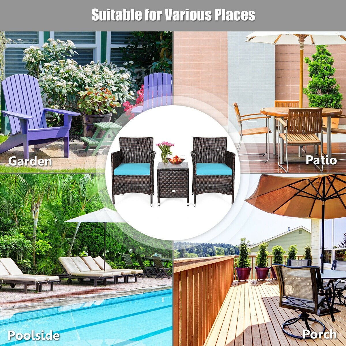 Forclover HBV-850TU Patio-Conversation-Sets - View #5