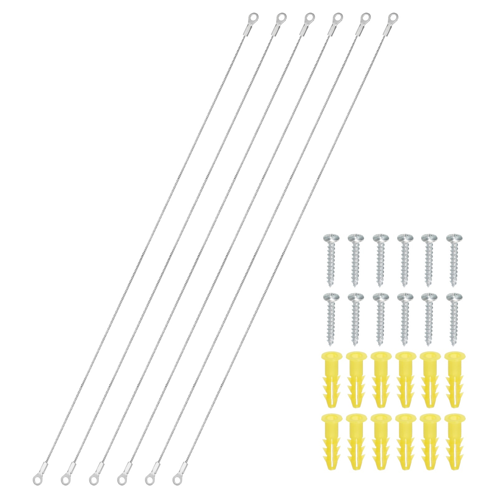 PATIKIL 6 Packs Cabinet Door Restraint 20-Inch Stainless Steel Hinge Limiter Cable Opening Angle Protector 1.5mm Dia with Mounting Screws for Limiting Chest Cupboard Door Swing