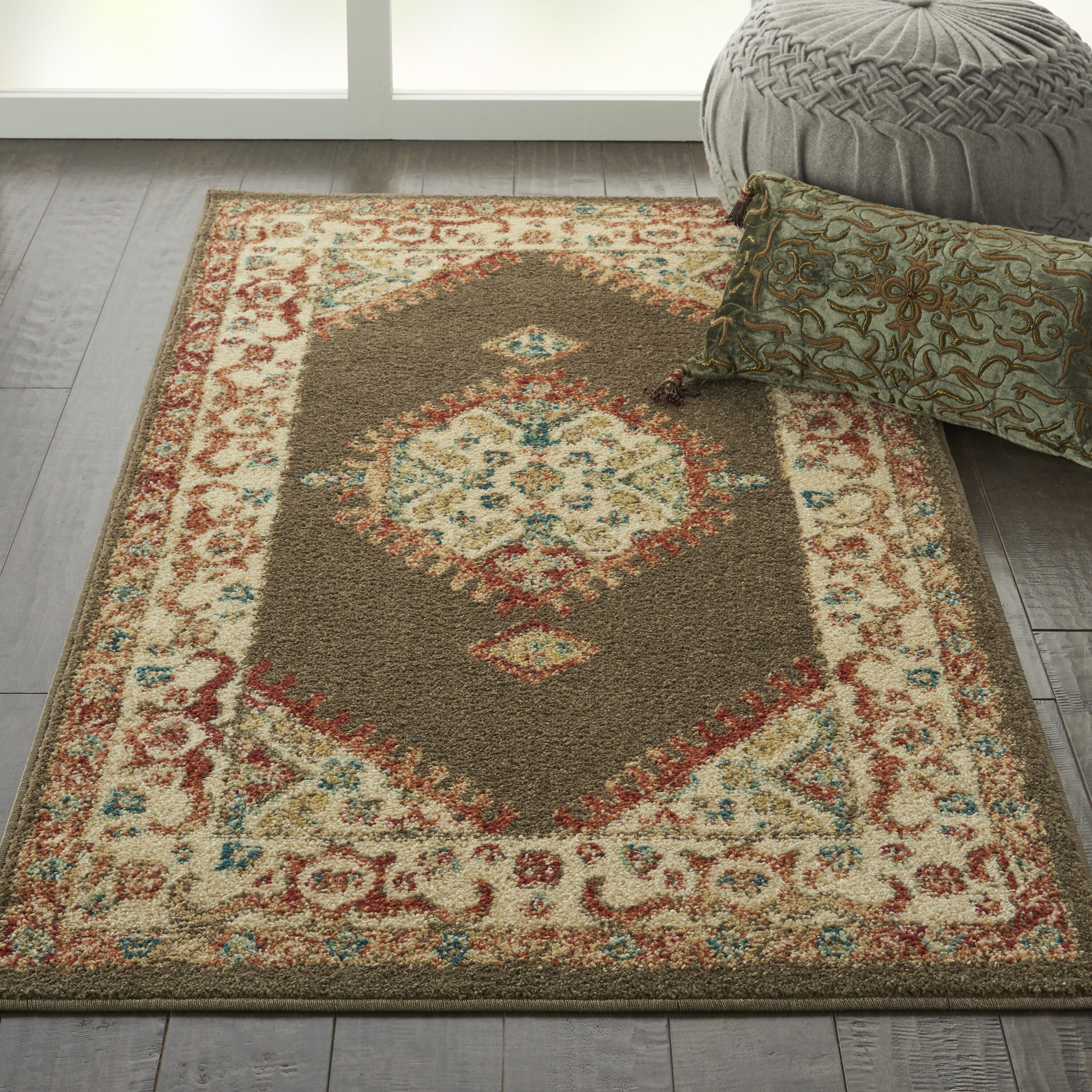 Nourison Home 099446716705 3 x 5 (ft) Loomed Polypropylene Brown Rectangular Indoor Vintage Area rug
