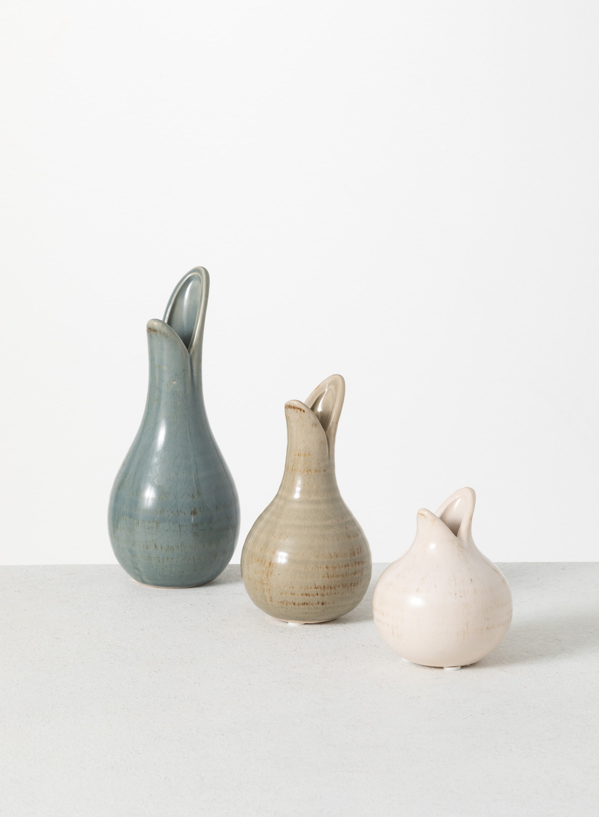 Sullivans CM2966 3 -Pack Multiple colors/finishes Ceramic Farmhouse Vase