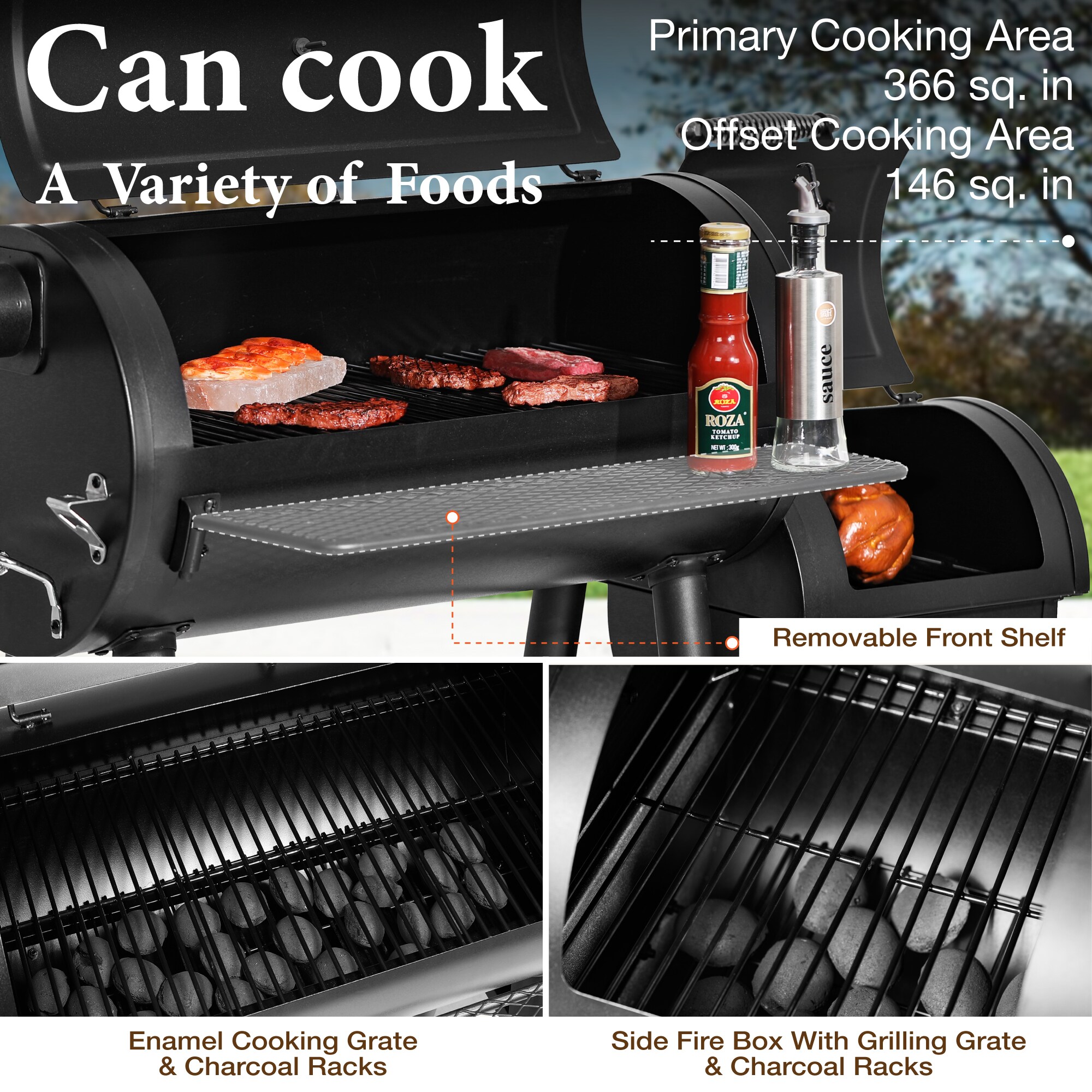 Sunshine Valley E02GR006 Charcoal-Smokers - View #7