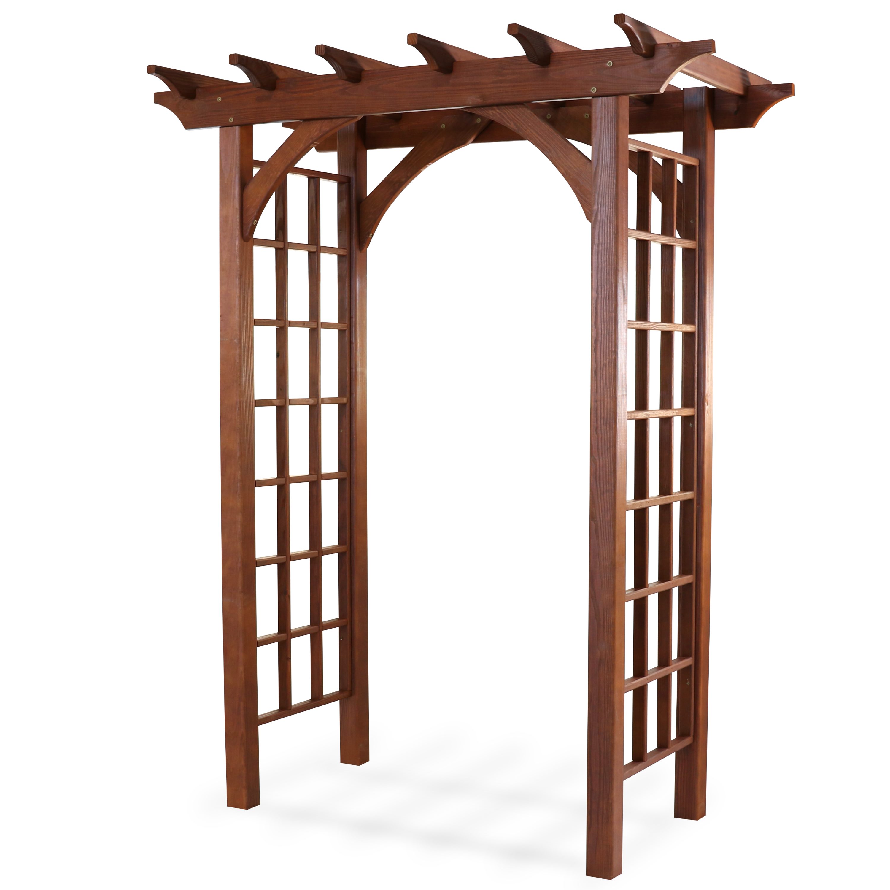 YardCraft Canterbury 6.25-ft W x 7.88-ft H Canyon Brown Garden Arbor at ...