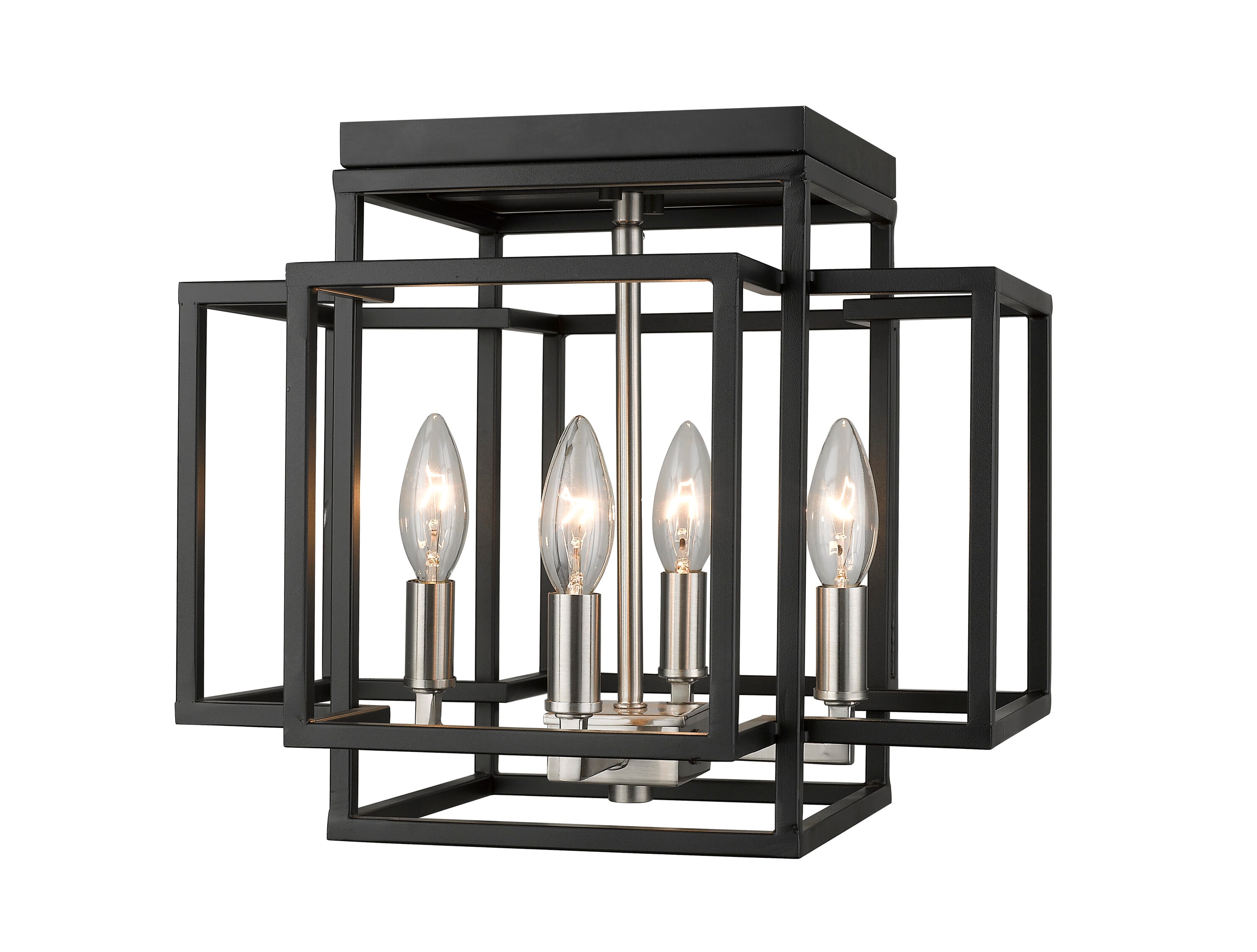 Z-Lite 454F-BK-BN Titania 4 -Light 14-in Matte Multiple colors/finishes Flush Mount Light