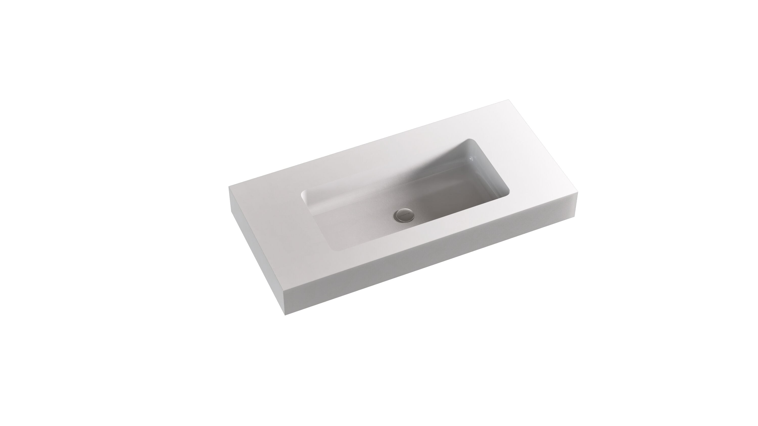 Silestone 265889 EVITA 60-Inches x 22-Inches White Zeus Quartz Integral Single sink 1-Hole Bathroom Vanity Top