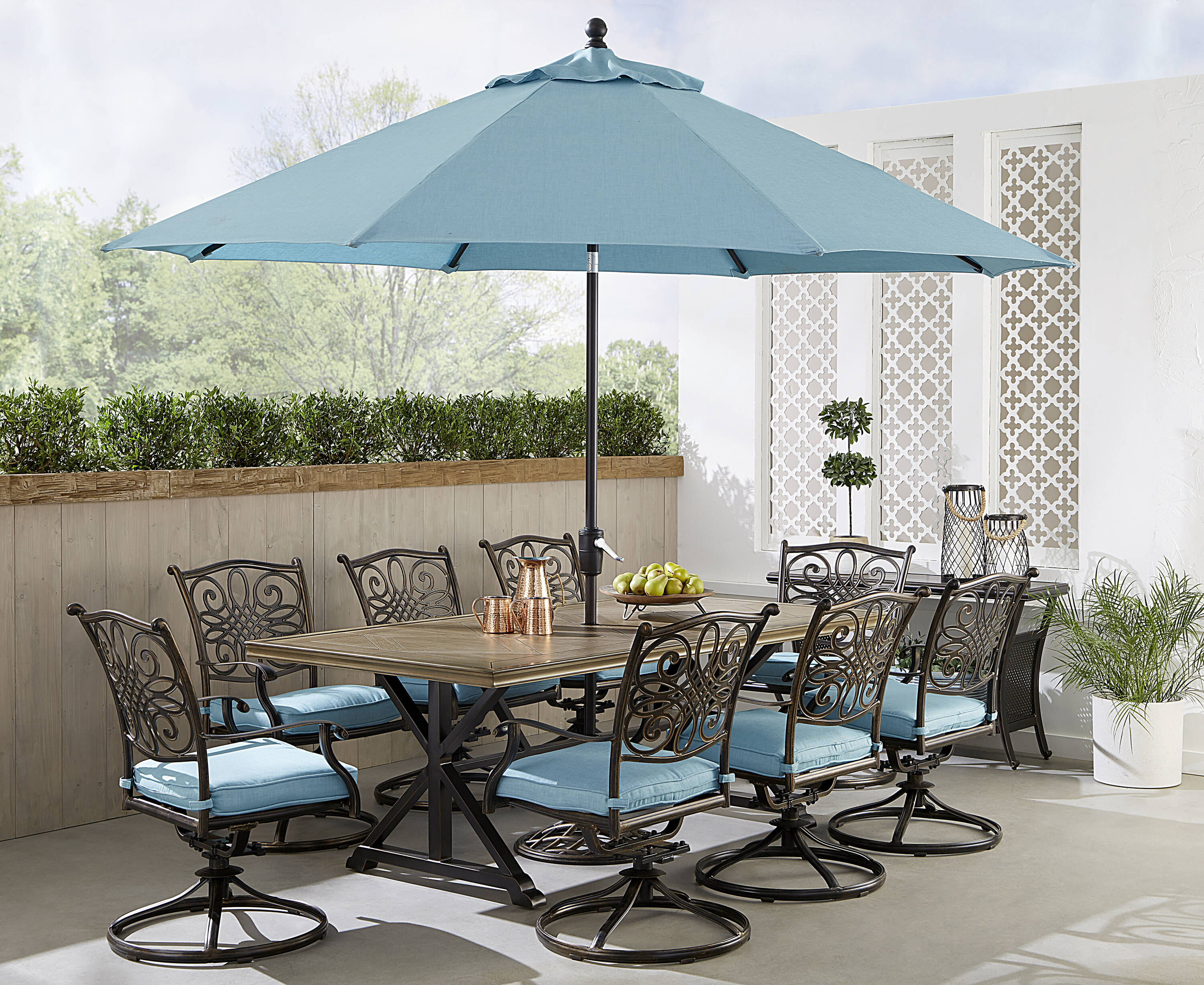 Hanover TRADDN9PTFSW8-SU-B Patio-Dining-Sets - View #2
