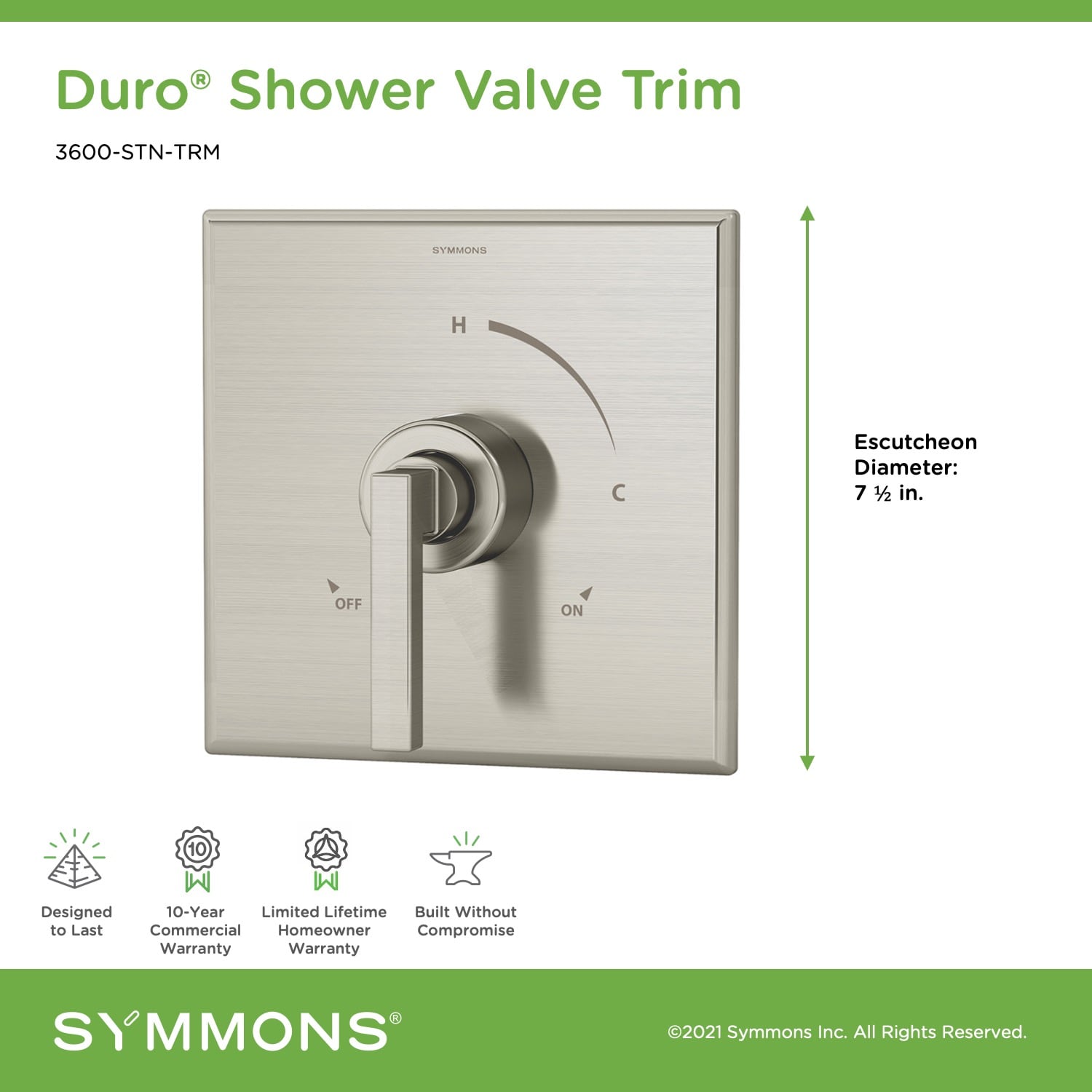 Symmons 3600-STN-TRM Shower-Handles - Thumbnail View #2